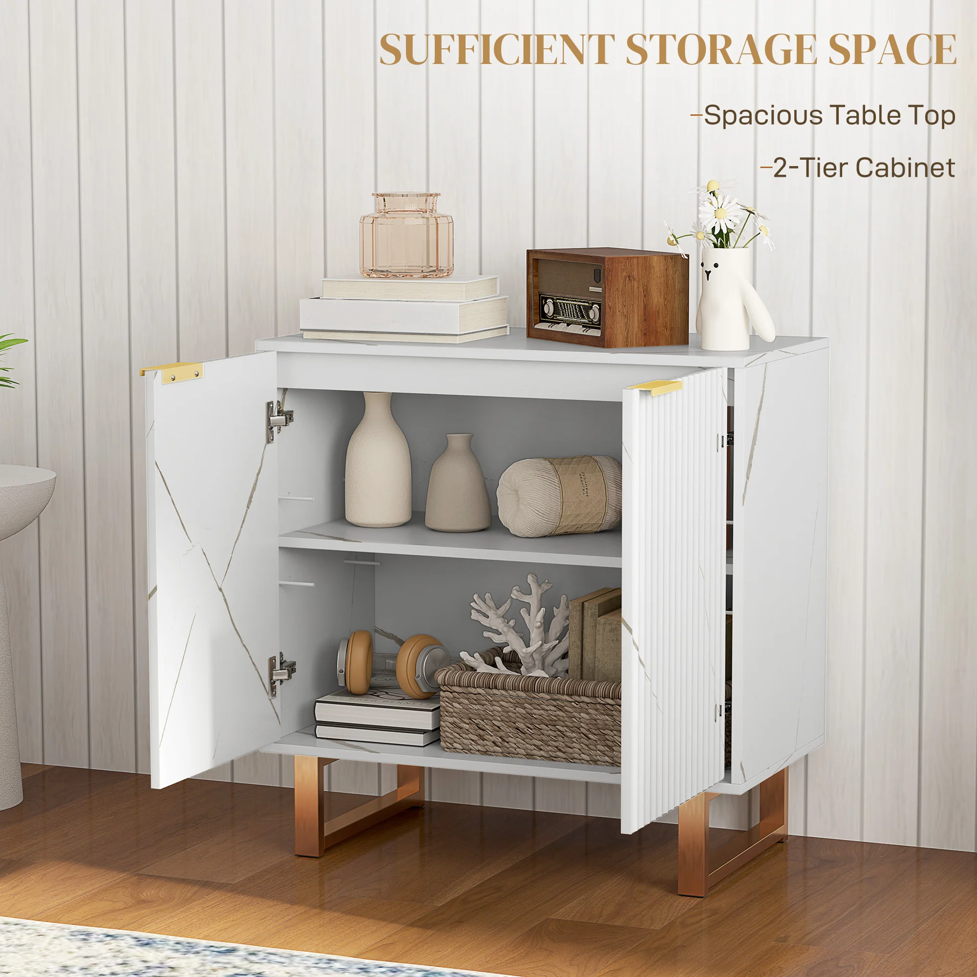 HOMCOM Sideboard, Buffet Cabinet with 2 Doors and Adjustable Shelves - Image 12