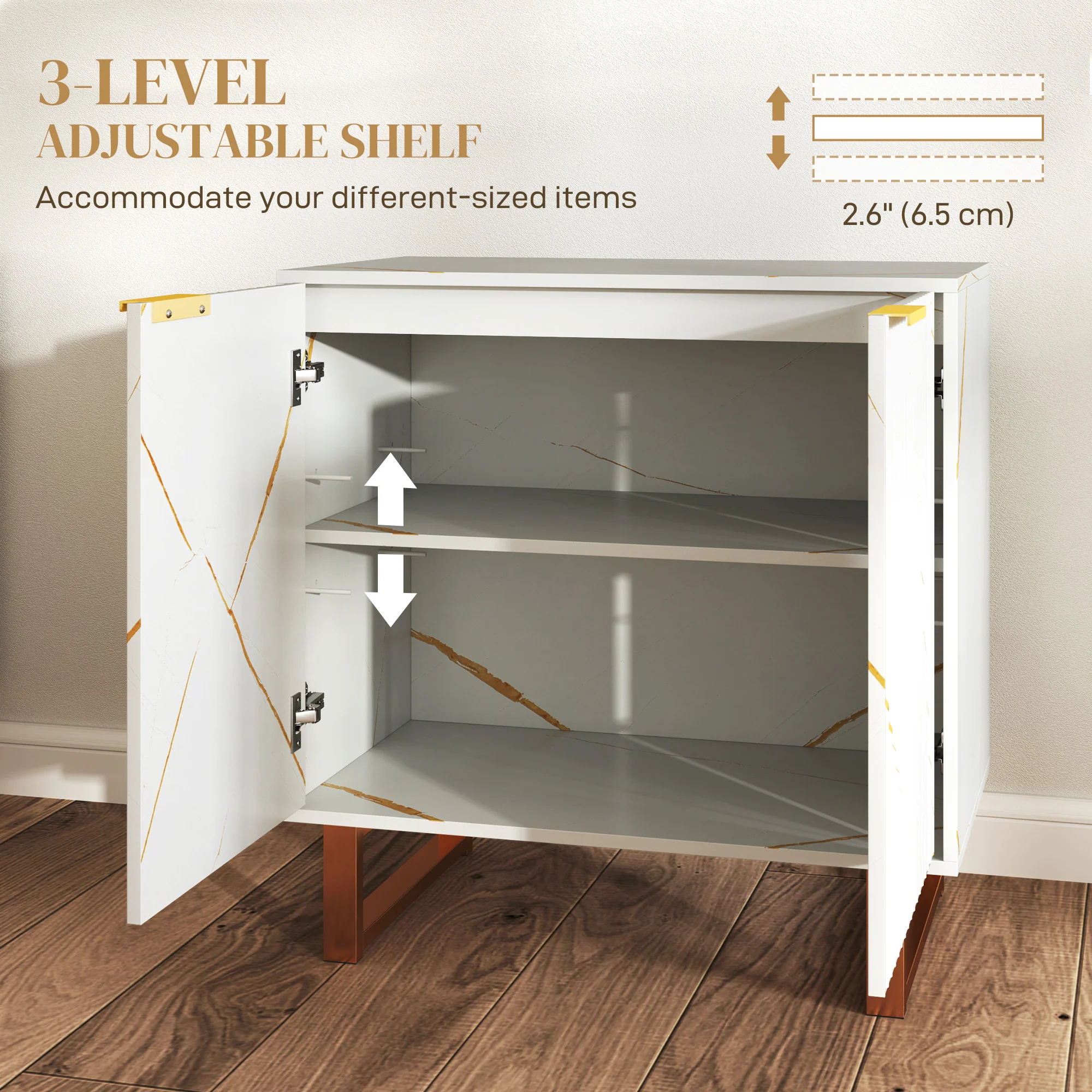 HOMCOM Sideboard, Buffet Cabinet with 2 Doors and Adjustable Shelves - Image 13