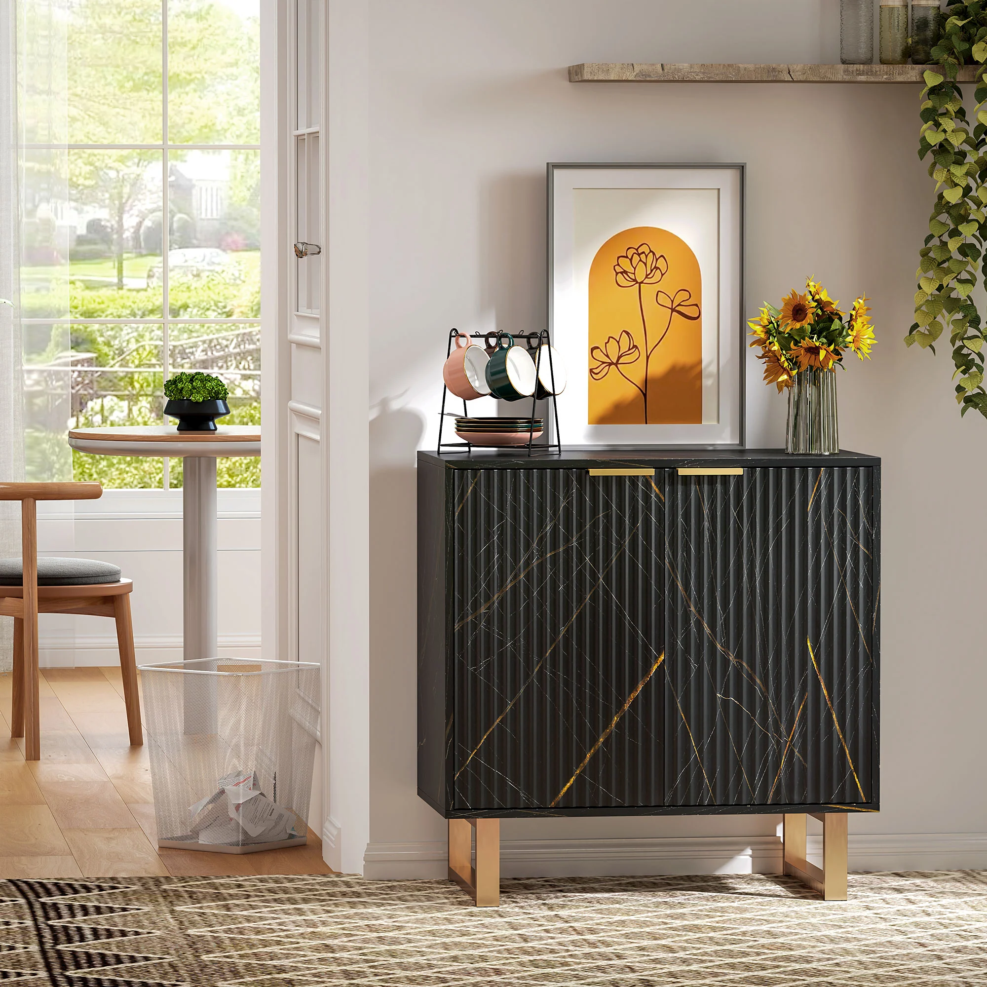 HOMCOM Sideboard, Buffet Cabinet with 2 Doors and Adjustable Shelves - Image 9