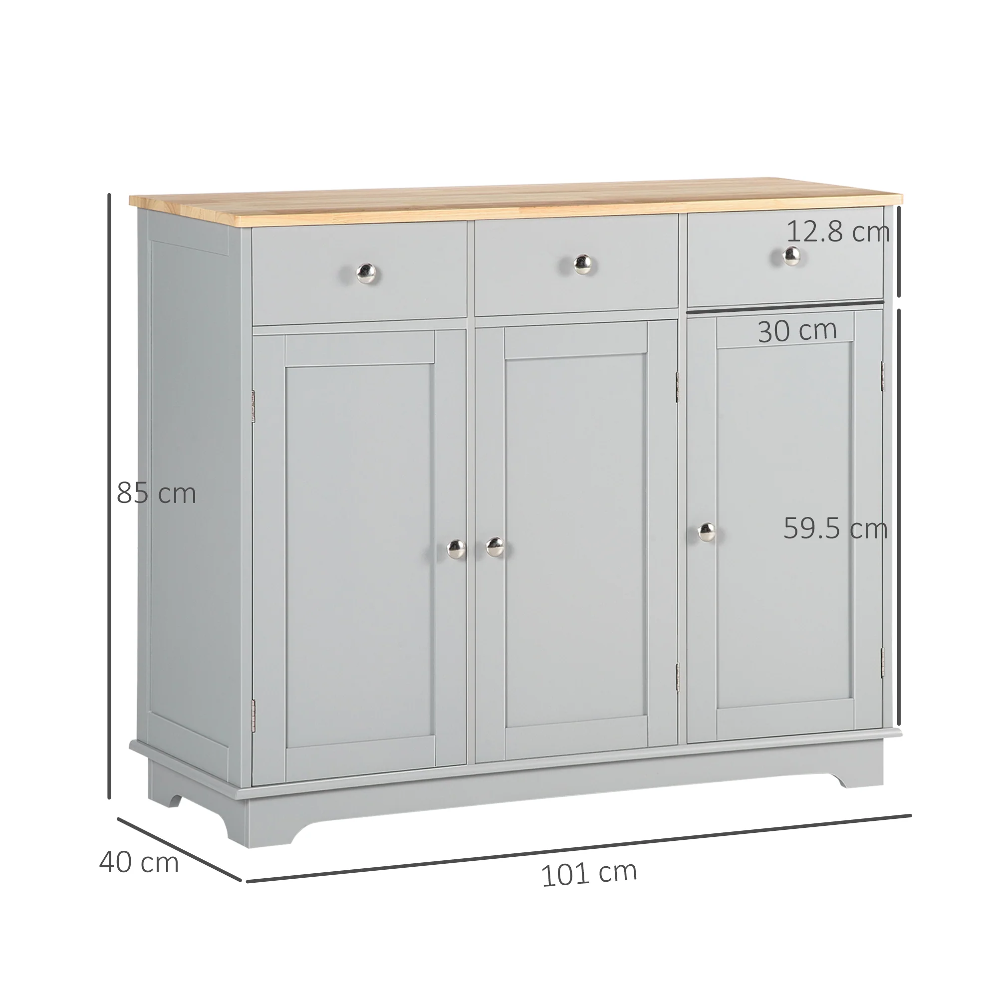 HOMCOM Sideboard Buffet Cabinet With Storage Cabinets And Drawers - Image 14