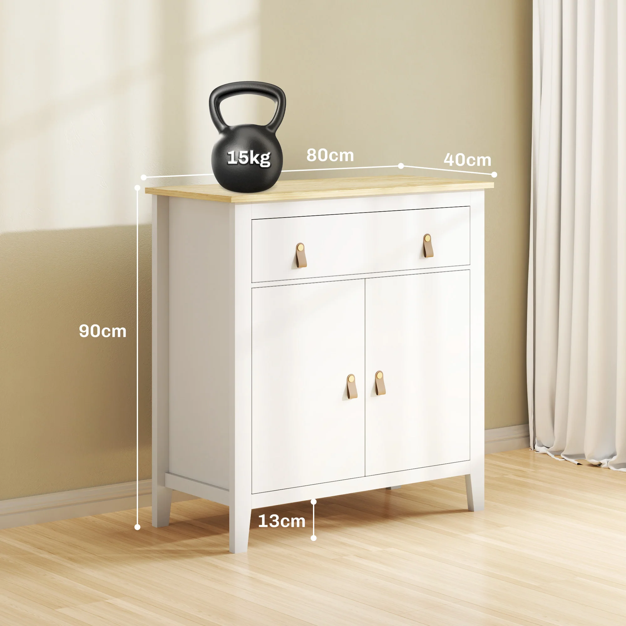 HOMCOM Sideboard With Drawer, Adjustable Shelf For Living Room - Image 14