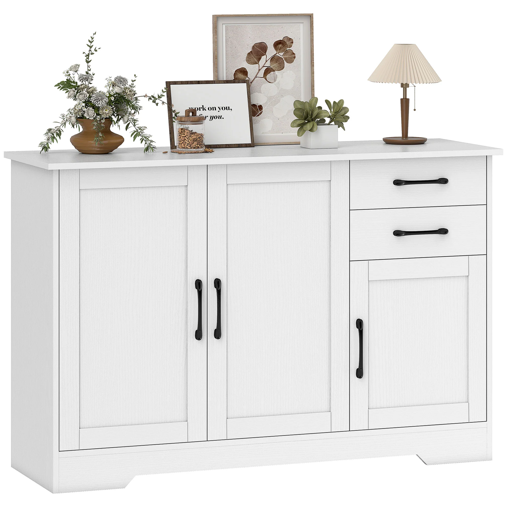 HOMCOM Sideboard with Soft-Close Doors, Modern Storage Cabinet White