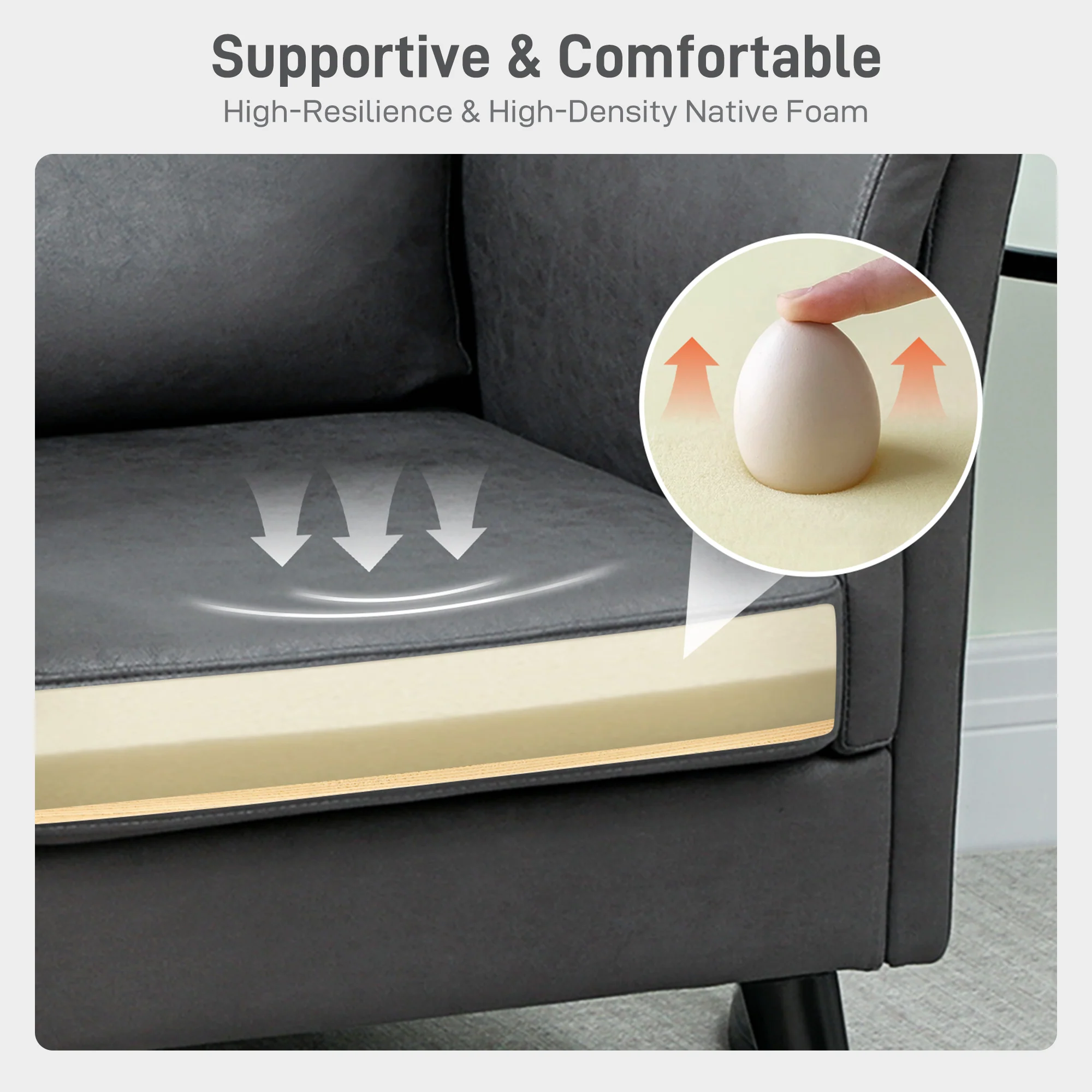 HOMCOM Small Sofa, Loveseat Sofa For Bedroom, Home Office - Image 4