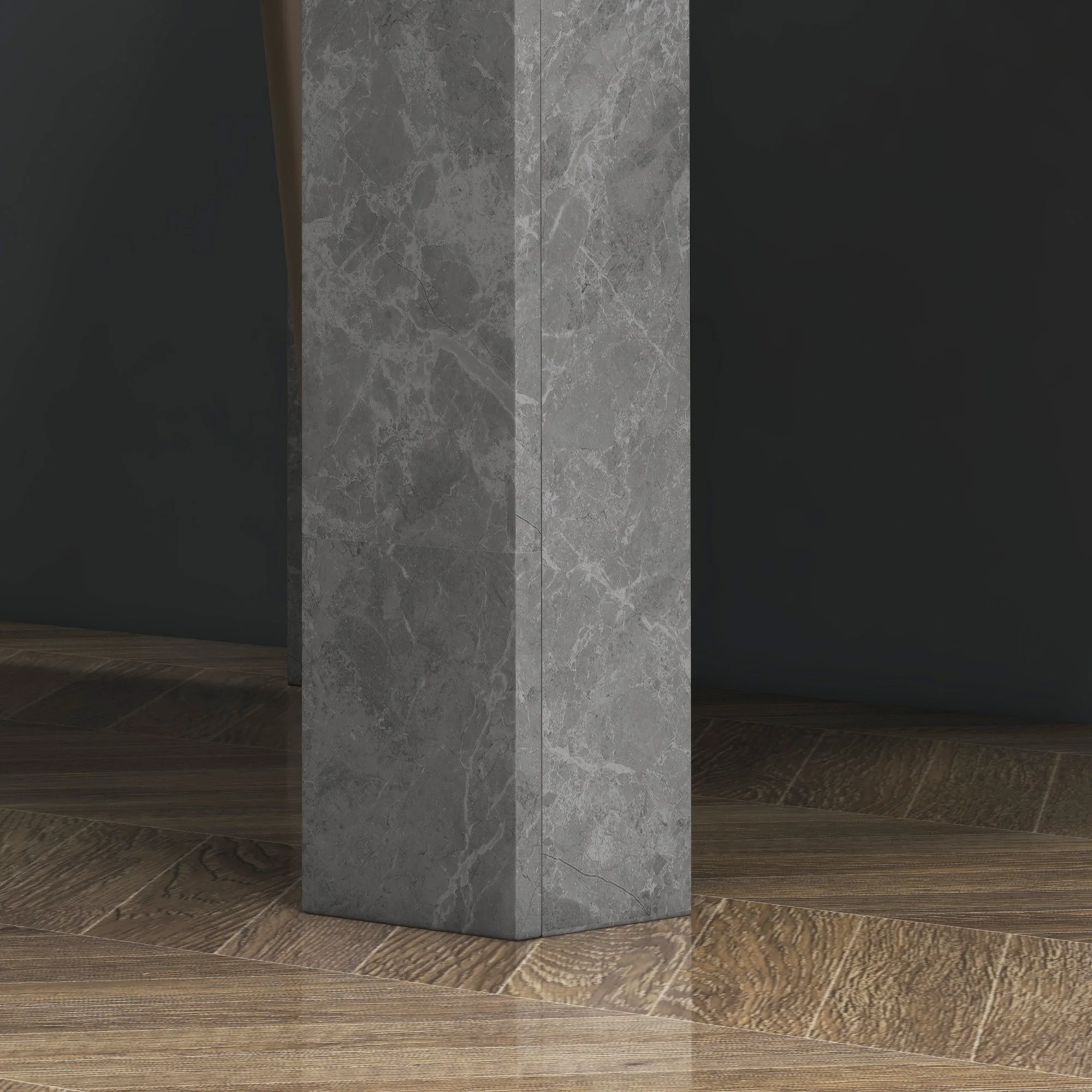 HOMCOM Square Dining Table, Kitchen Table With Faux Cement Effect - Image 7