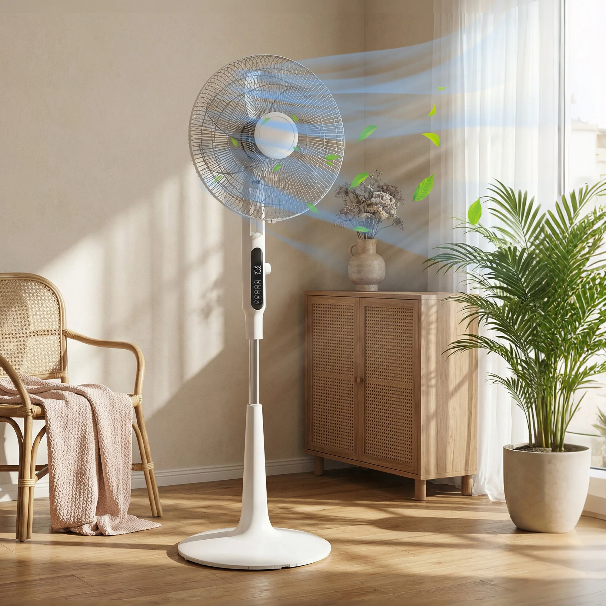 HOMCOM Standing Fan With 75 Degree Oscillation Mosquito Repellent Function - Image 2