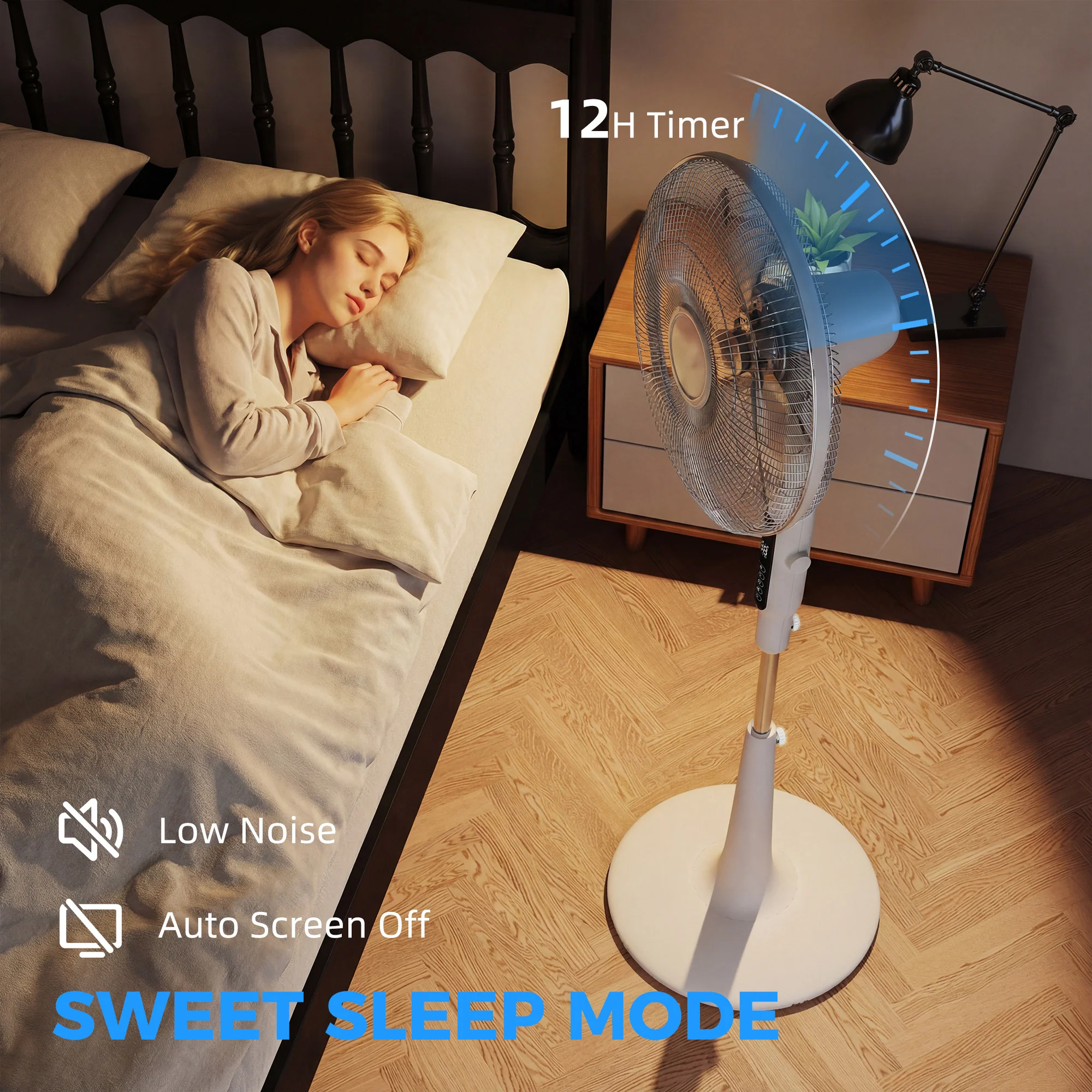 HOMCOM Standing Fan With 75 Degree Oscillation Mosquito Repellent Function - Image 8