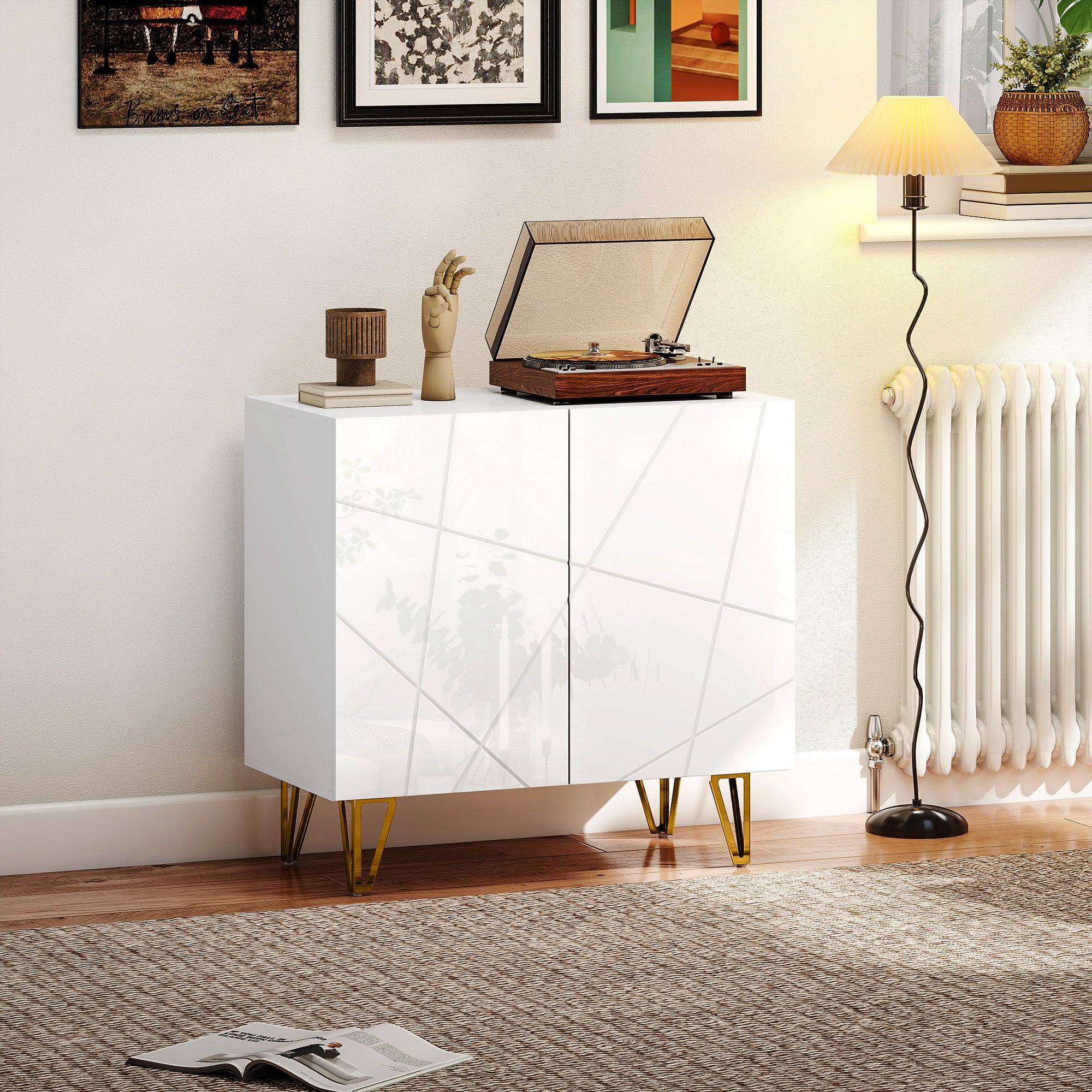 HOMCOM Storage Cabinet, Sideboard With Adjustable Shelf - Image 11