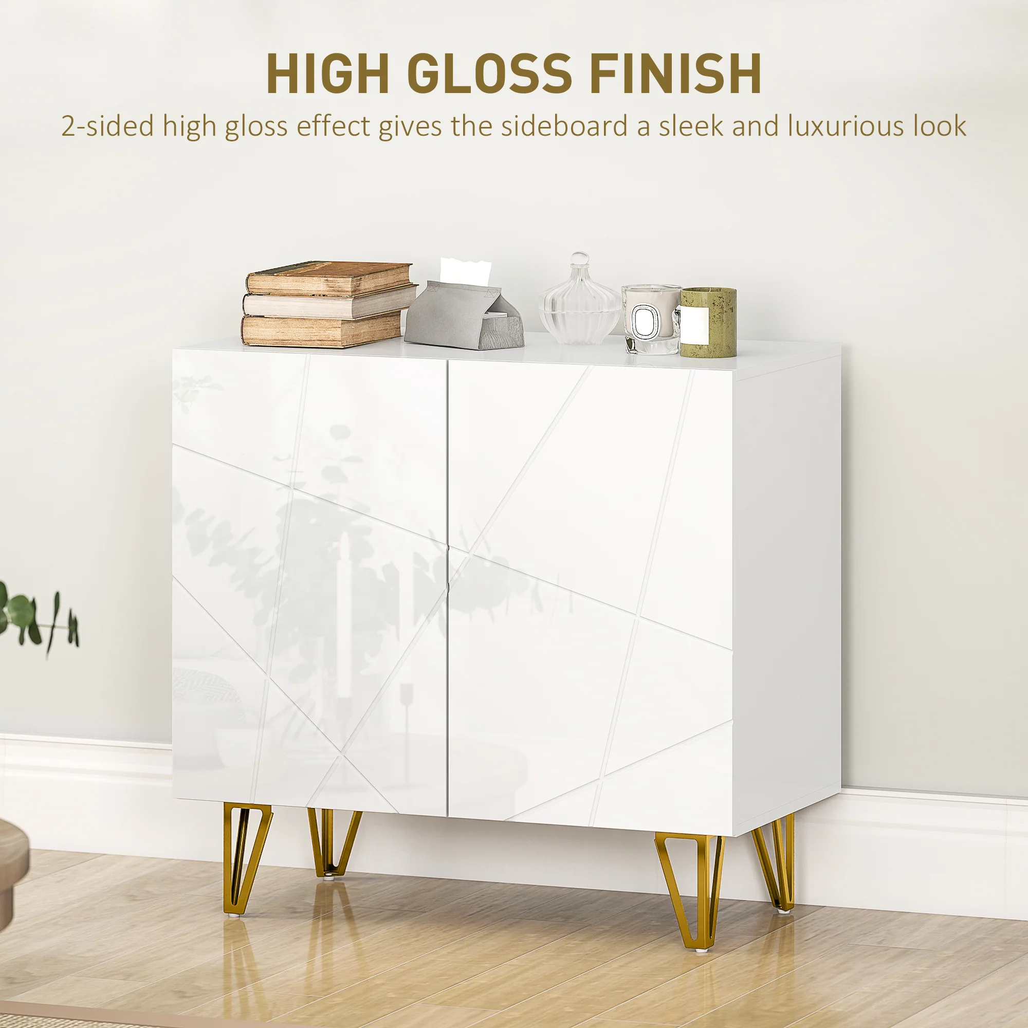 HOMCOM Storage Cabinet, Sideboard With Adjustable Shelf - Image 12
