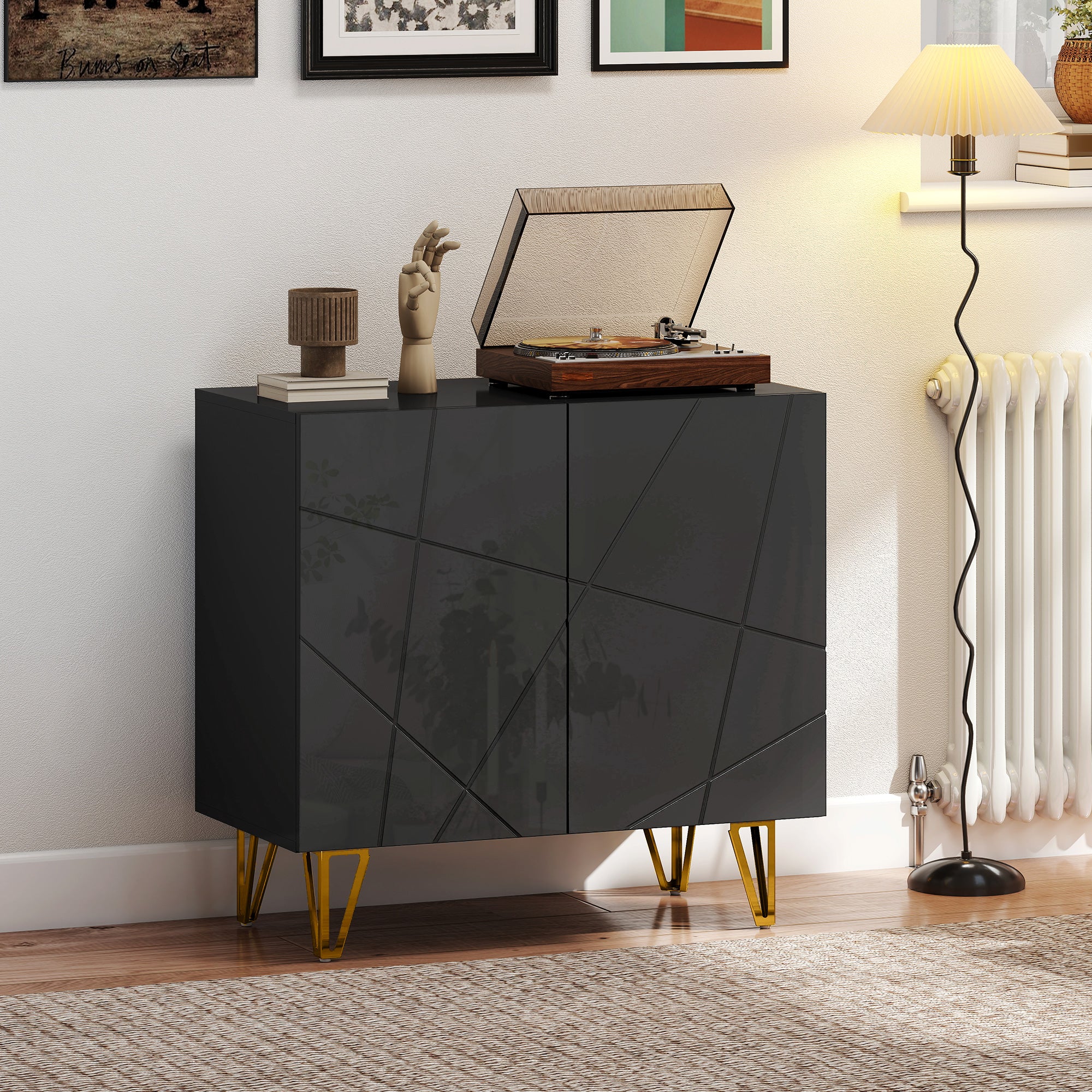 HOMCOM Storage Cabinet, Sideboard With Adjustable Shelf - Image 2