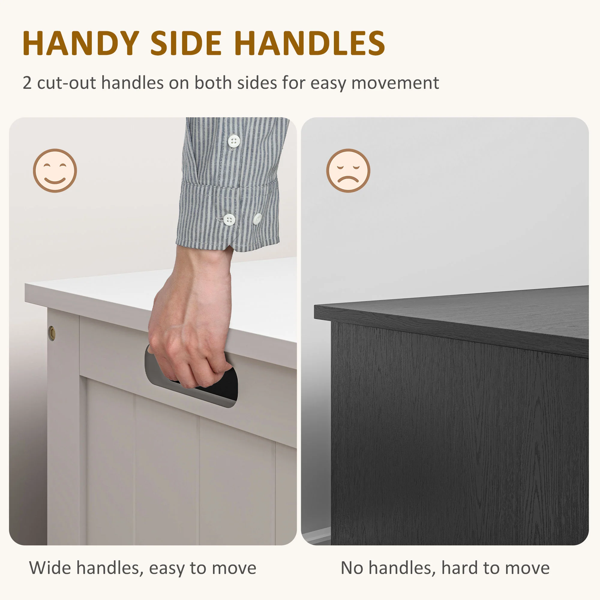 HOMCOM Storage Chest with 2 Safety Hinges, Storage Bench for Living Room - Image 15