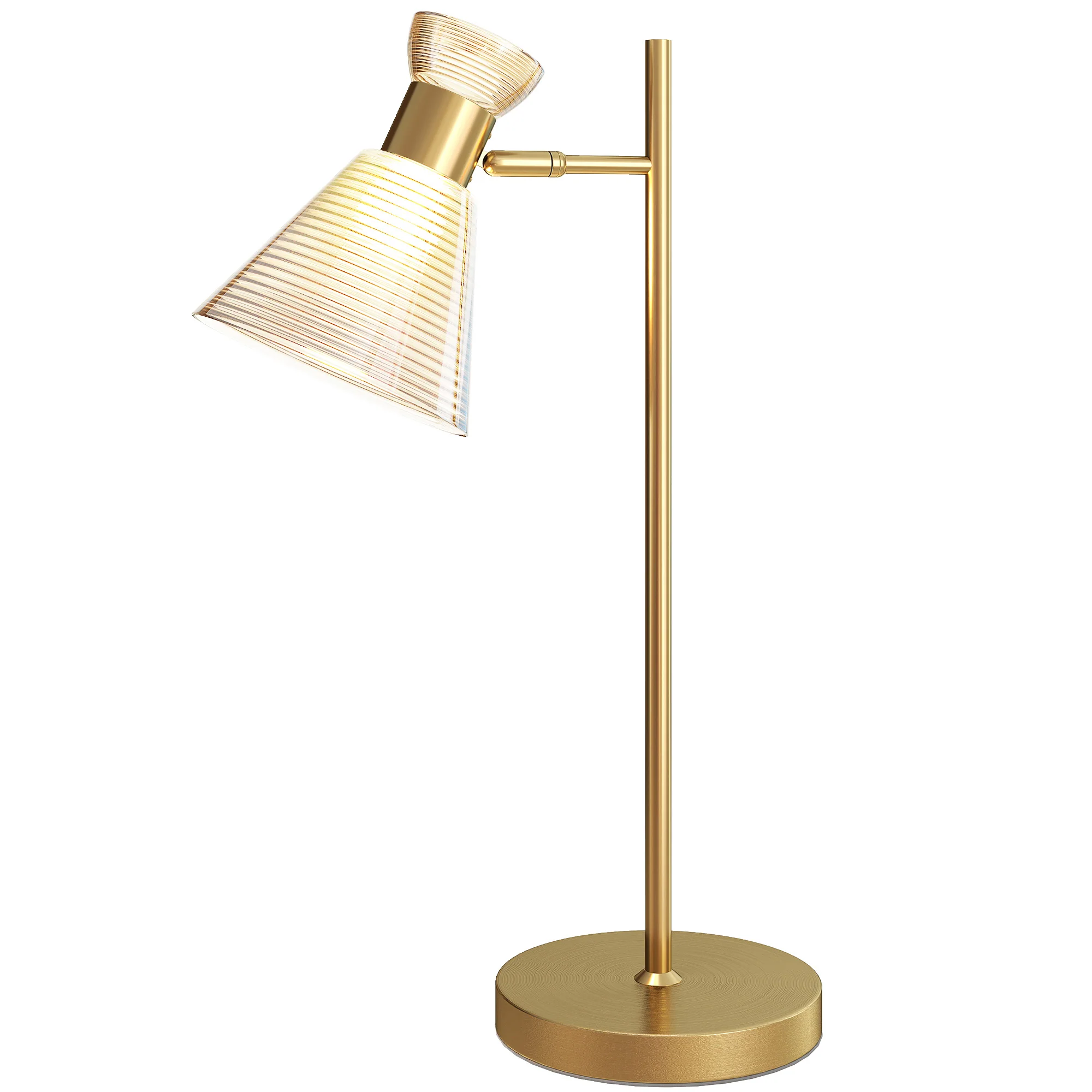 HOMCOM Table Lamp With Adjustable Head, Modern Bedside Lamp, Gold Tone