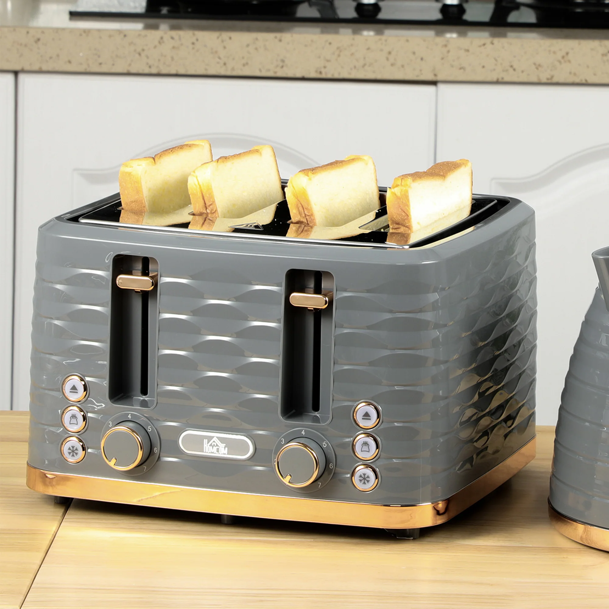 HOMCOM Toaster with 4 Slot, 7 Browning Levels, 1600W, Ripple - Image 20