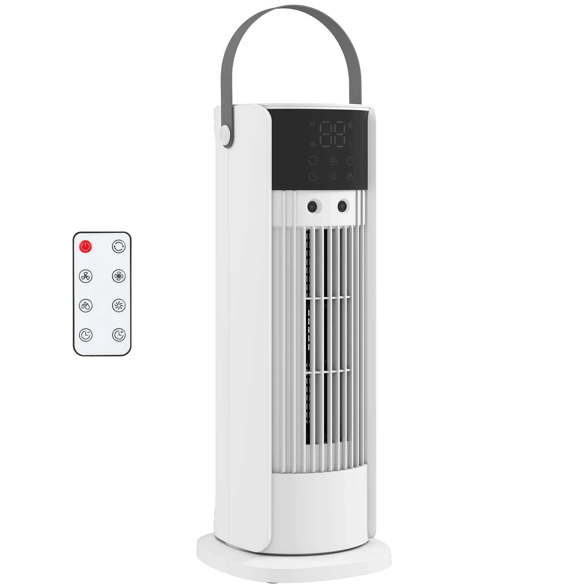 HOMCOM Tower Fan For Bedroom, 16 Inch Mist Desktop Fan With DC Motor