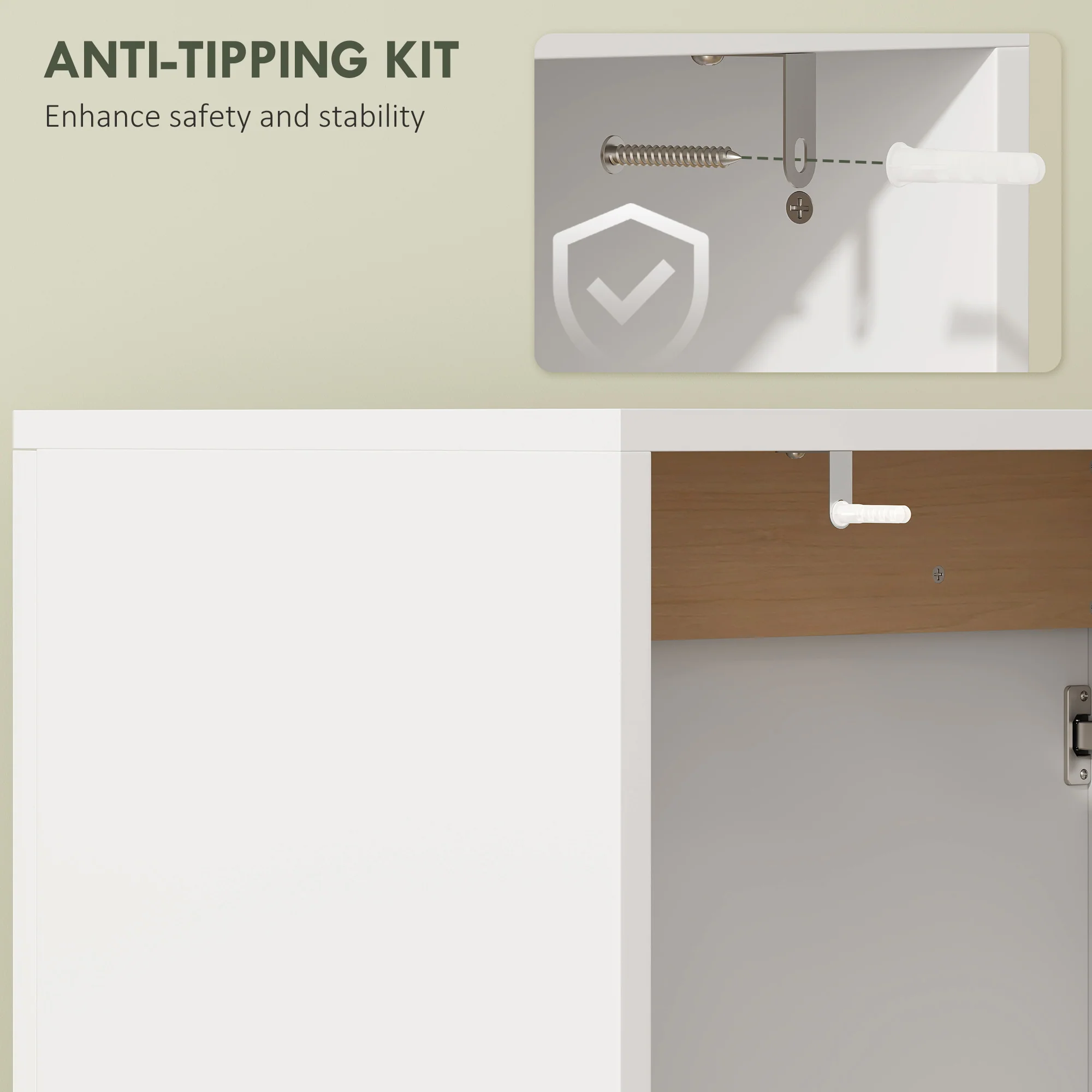 HOMCOM Under Sink Cabinet, Bathroom Sink Cabinet for Basin without Pedestal - Image 7