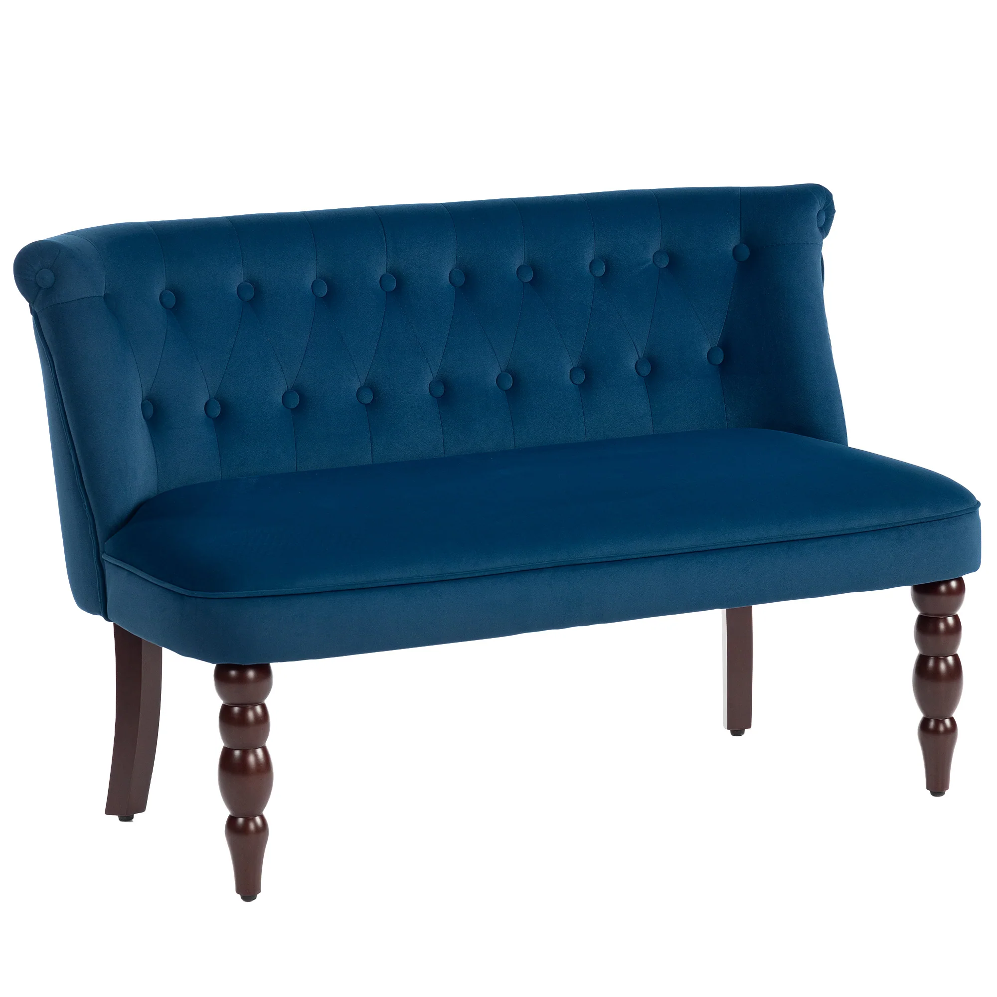 HOMCOM Velvet-Feel Two-Seat Lounger Sofa With Wood Frame - Image 10