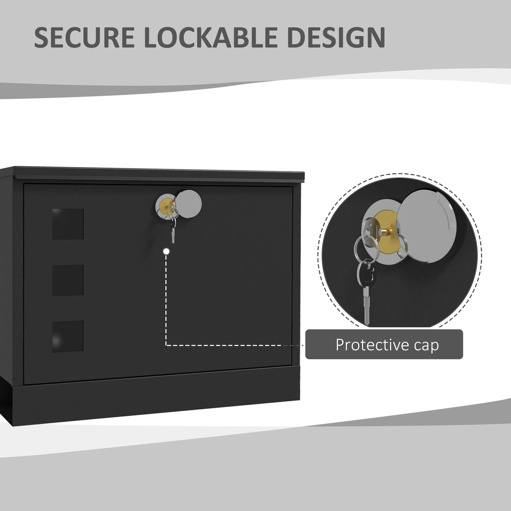 HOMCOM Wall Mounted Letterbox Mailbox with Windows and Keys Easy to Install - Image 3