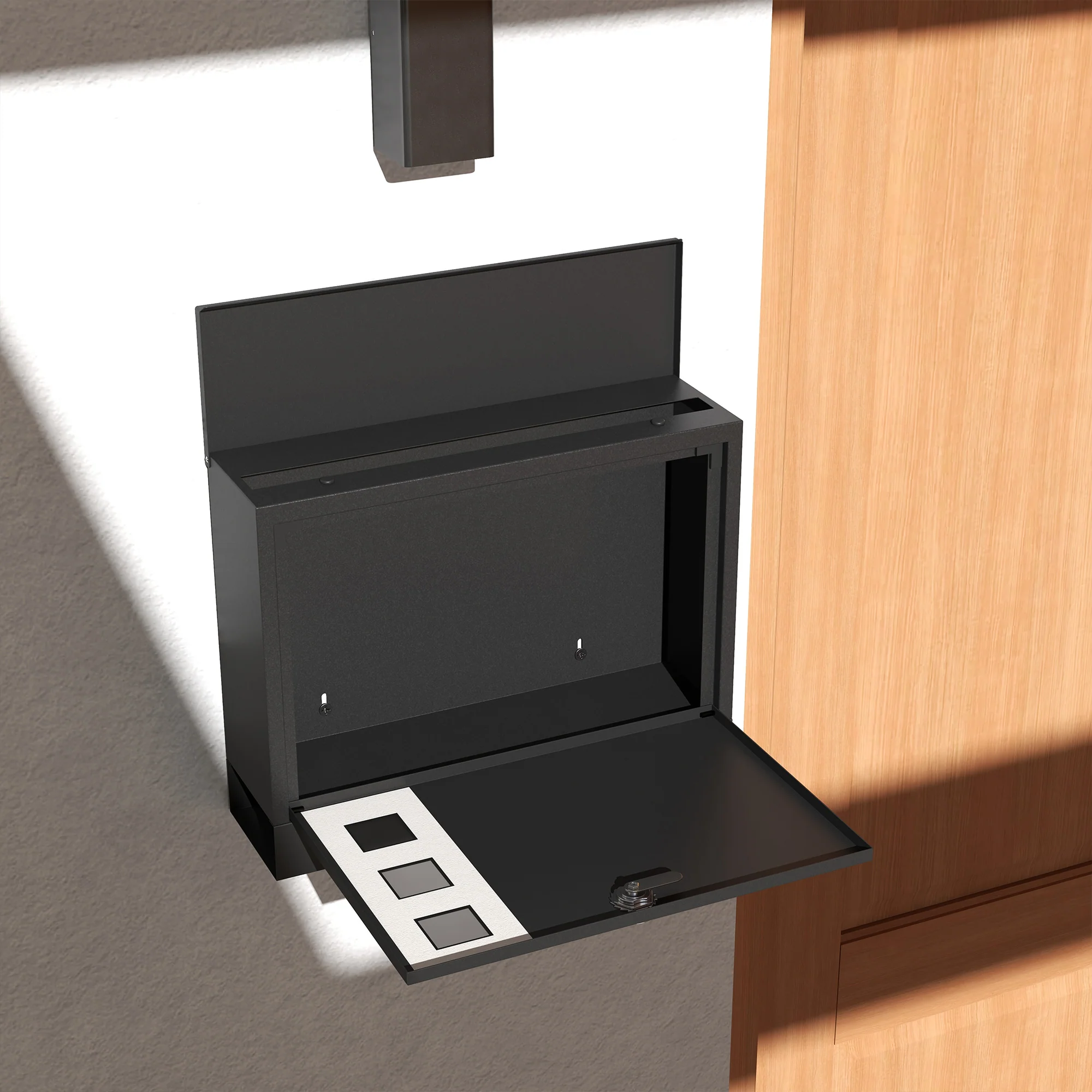HOMCOM Wall Mounted Letterbox Mailbox with Windows and Keys Easy to Install - Image 7