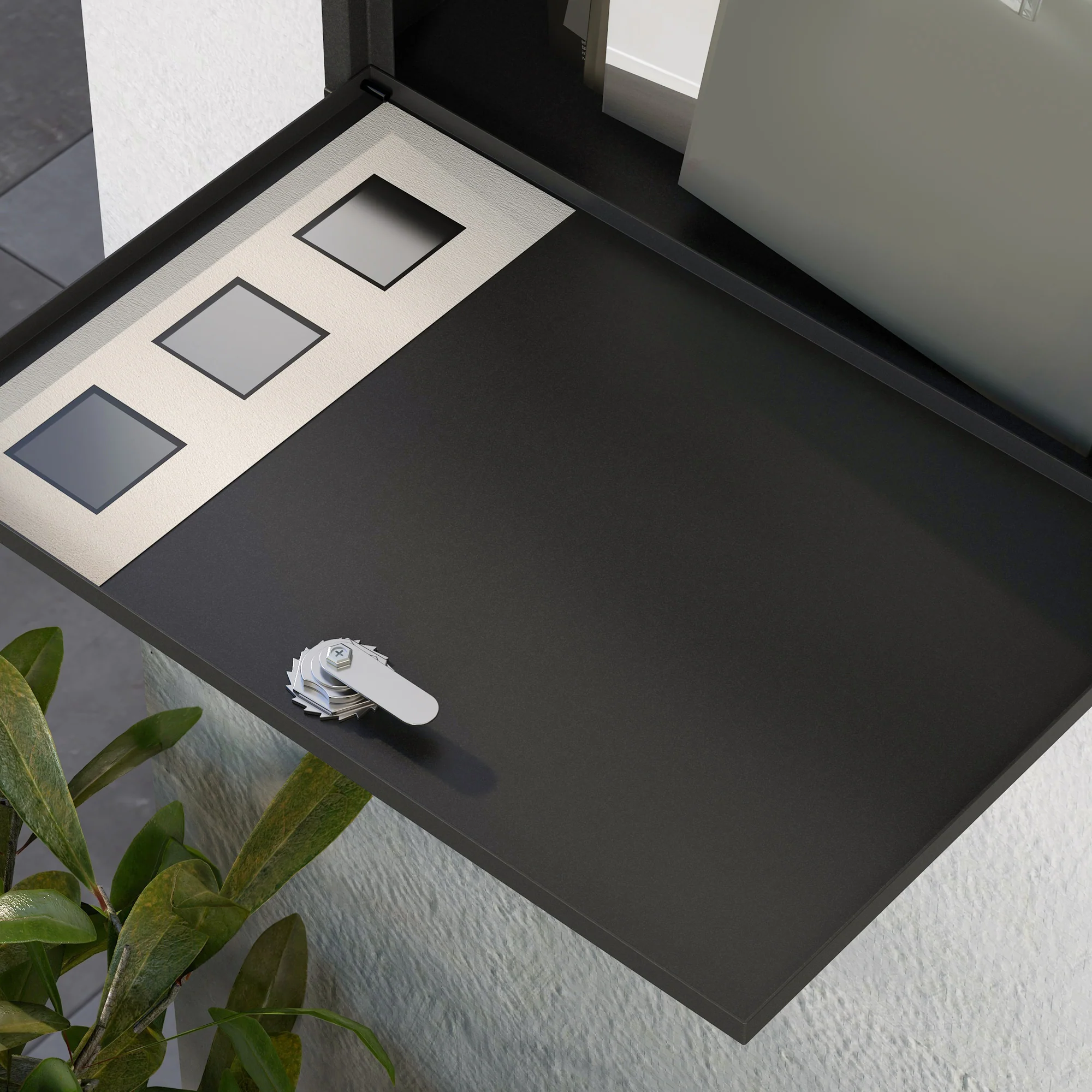 HOMCOM Wall Mounted Letterbox Mailbox with Windows and Keys Easy to Install - Image 8
