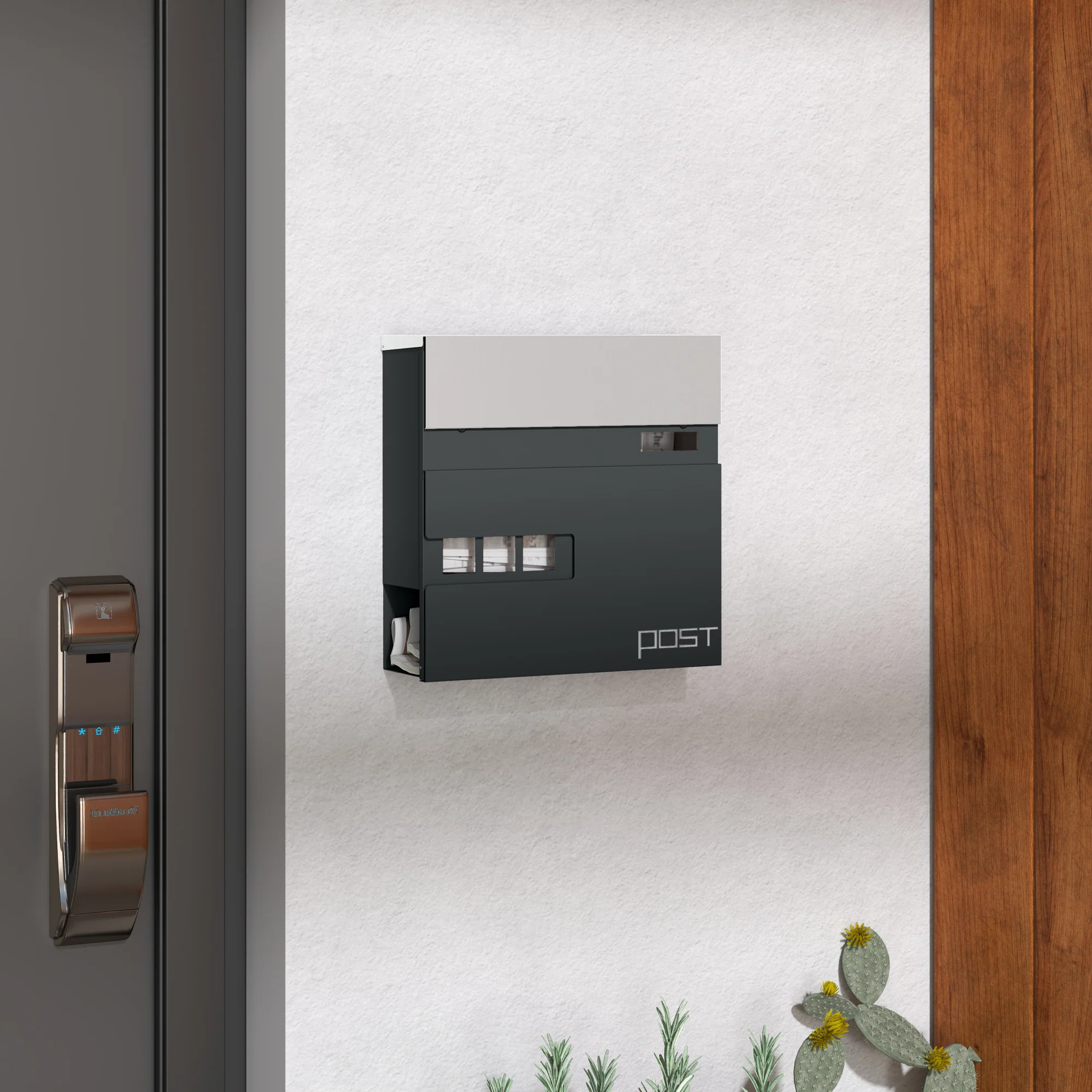 HOMCOM Wall Mounted Post Box, Weatherproof Letterbox with Lock - Image 11