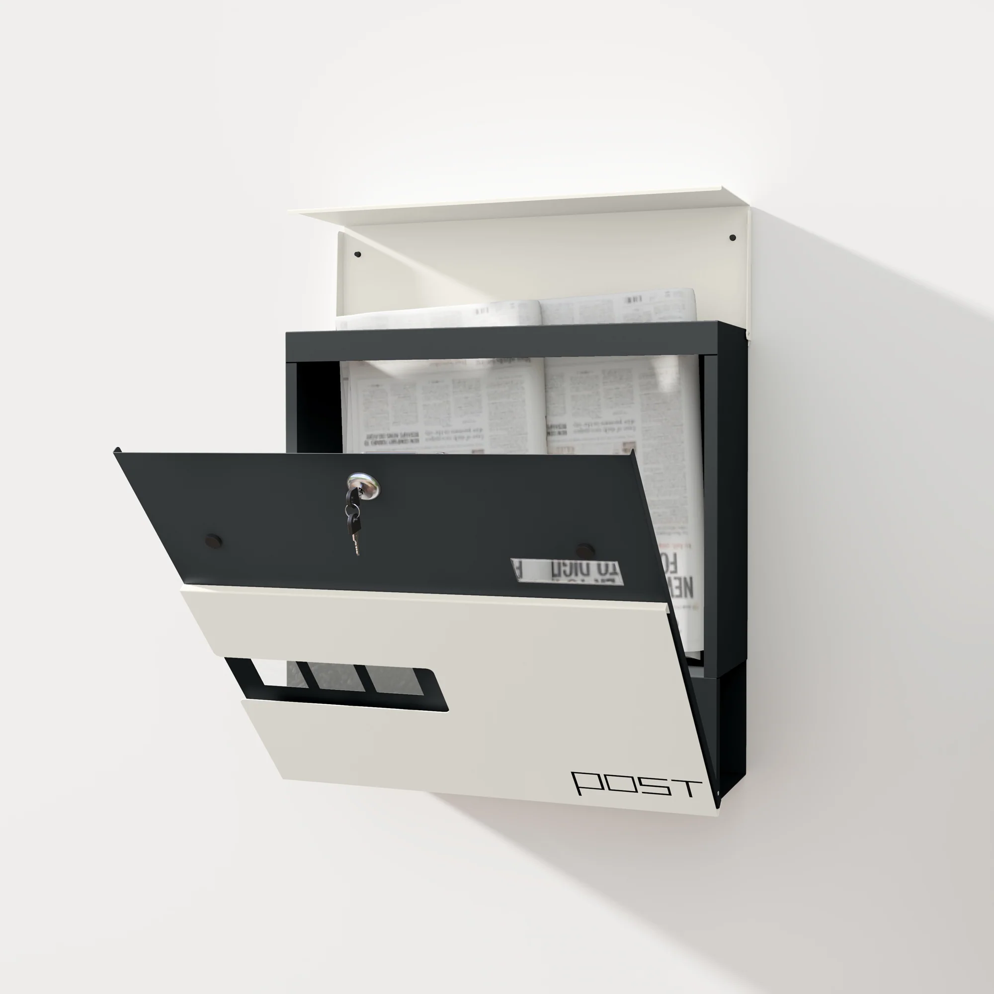 HOMCOM Wall Mounted Post Box, Weatherproof Letterbox with Lock - Image 9