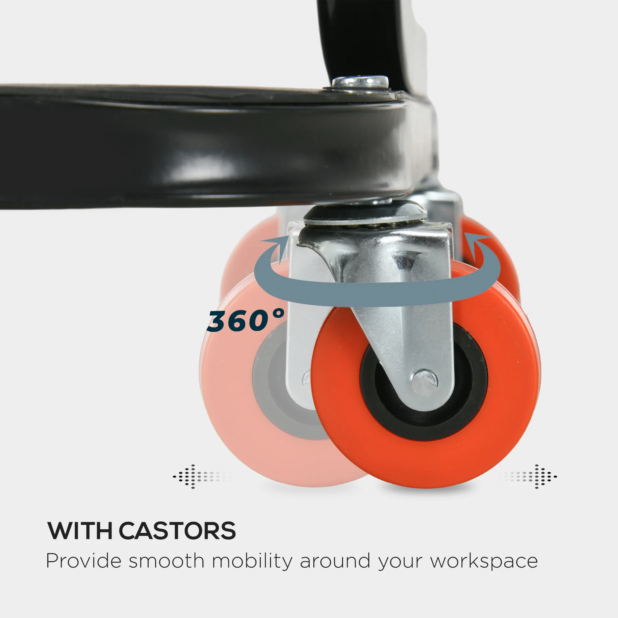 HOMCOM Workshop Stool, Rolling Mechanic Stool with 360 Degree Swivel, Red - Image 4