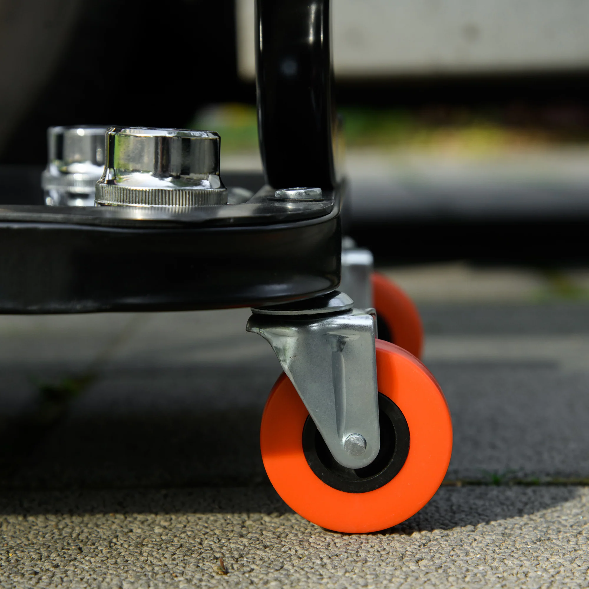 HOMCOM Workshop Stool, Rolling Mechanic Stool with 360 Degree Swivel, Red - Image 9