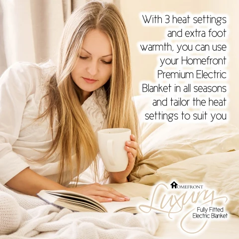 Homefront Electric Blanket Superking Size Dual Control, Built In Advanced Overheat Protection System With Auto Safety Shut Off - Image 5