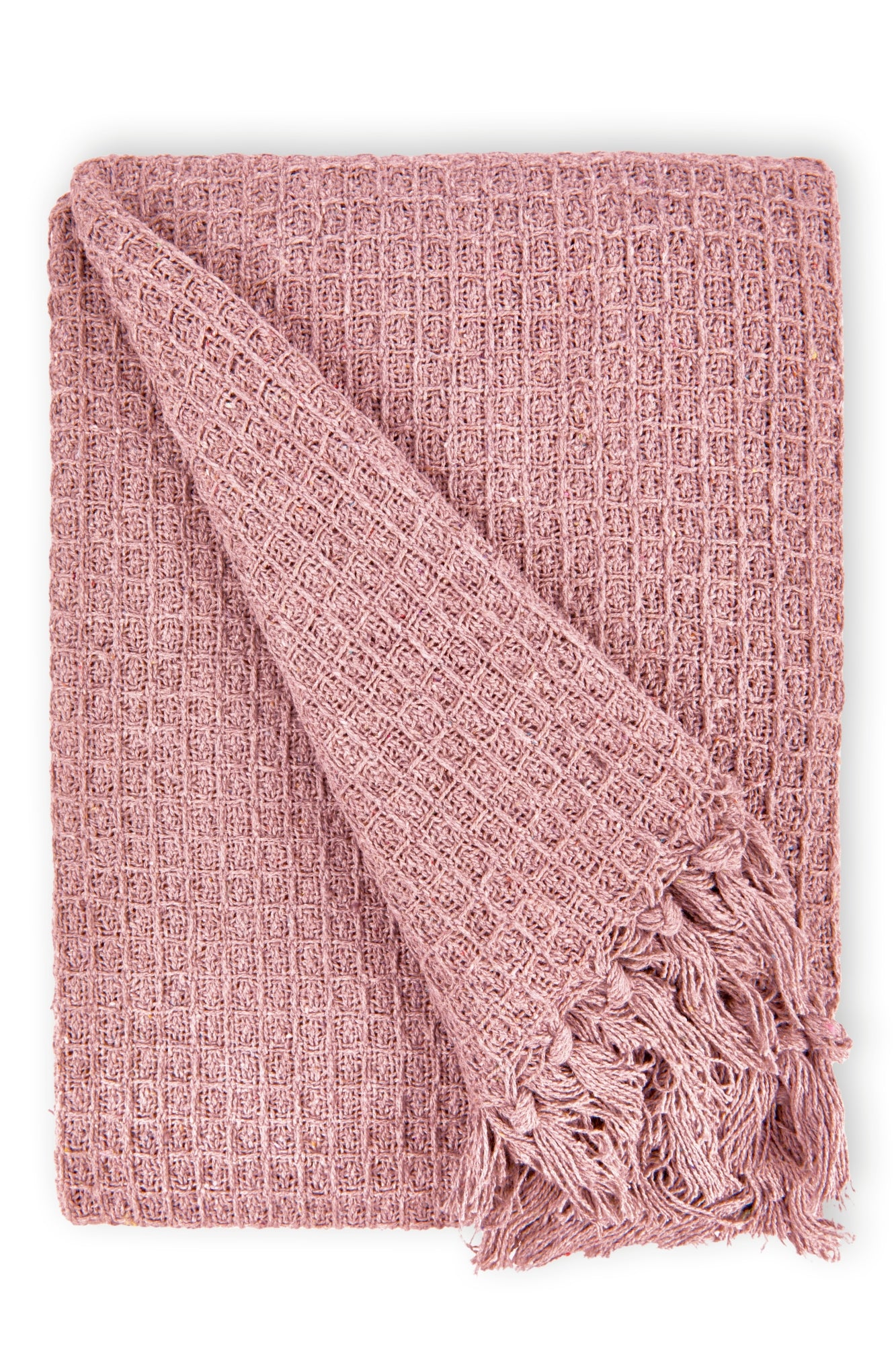 Honeycomb - Recycled Cotton Throw In Blush Pink (70x100") - Image 3