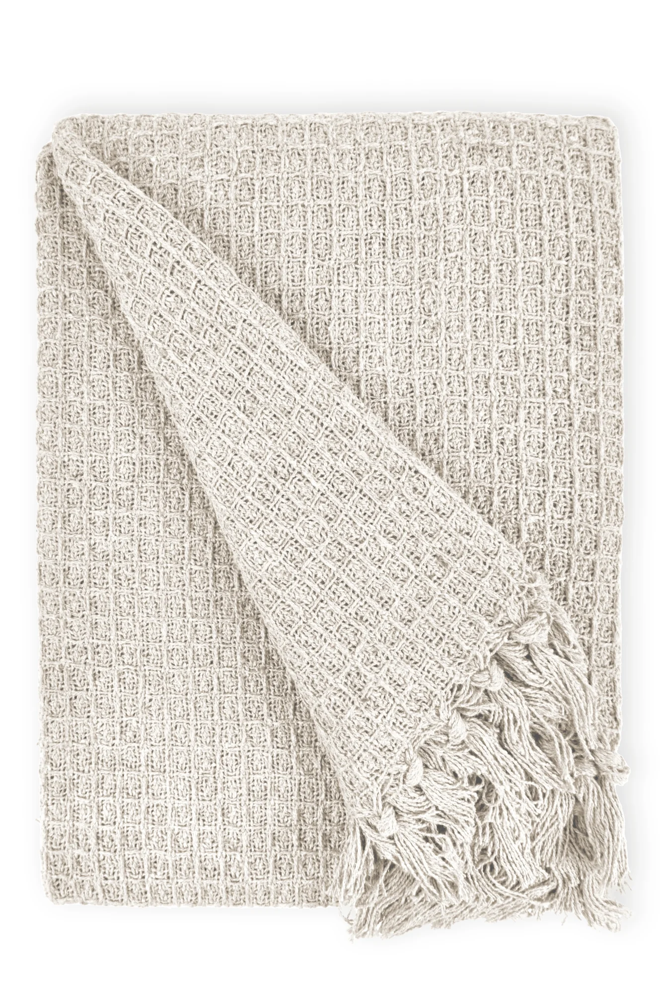 Honeycomb - Recycled Cotton Throw In Ivory (90x100") - Image 3