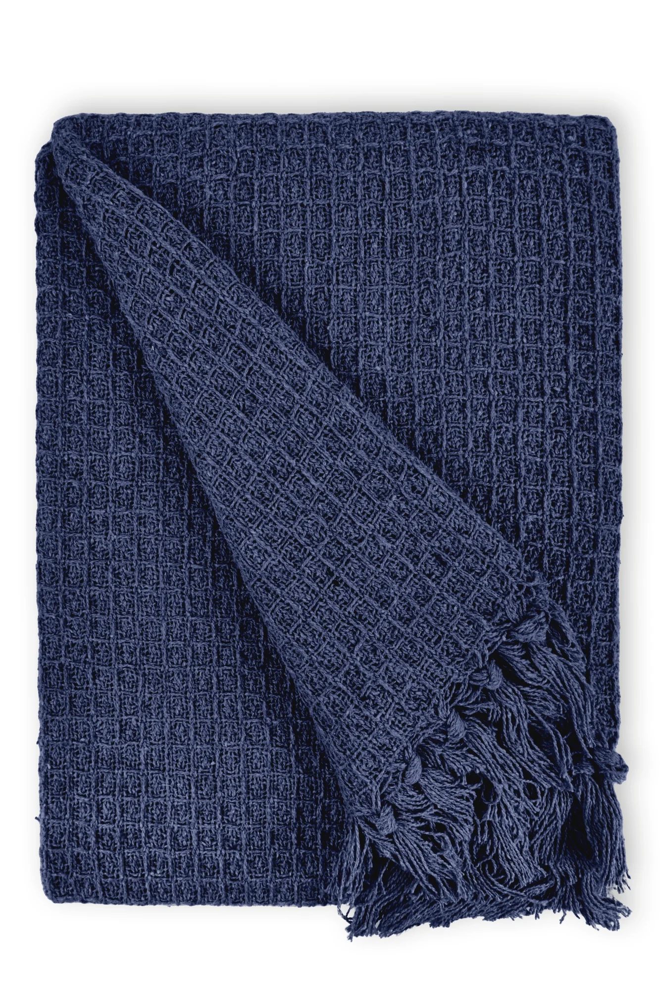 Honeycomb - Recycled Cotton Throw In Navy (70x100") - Image 3