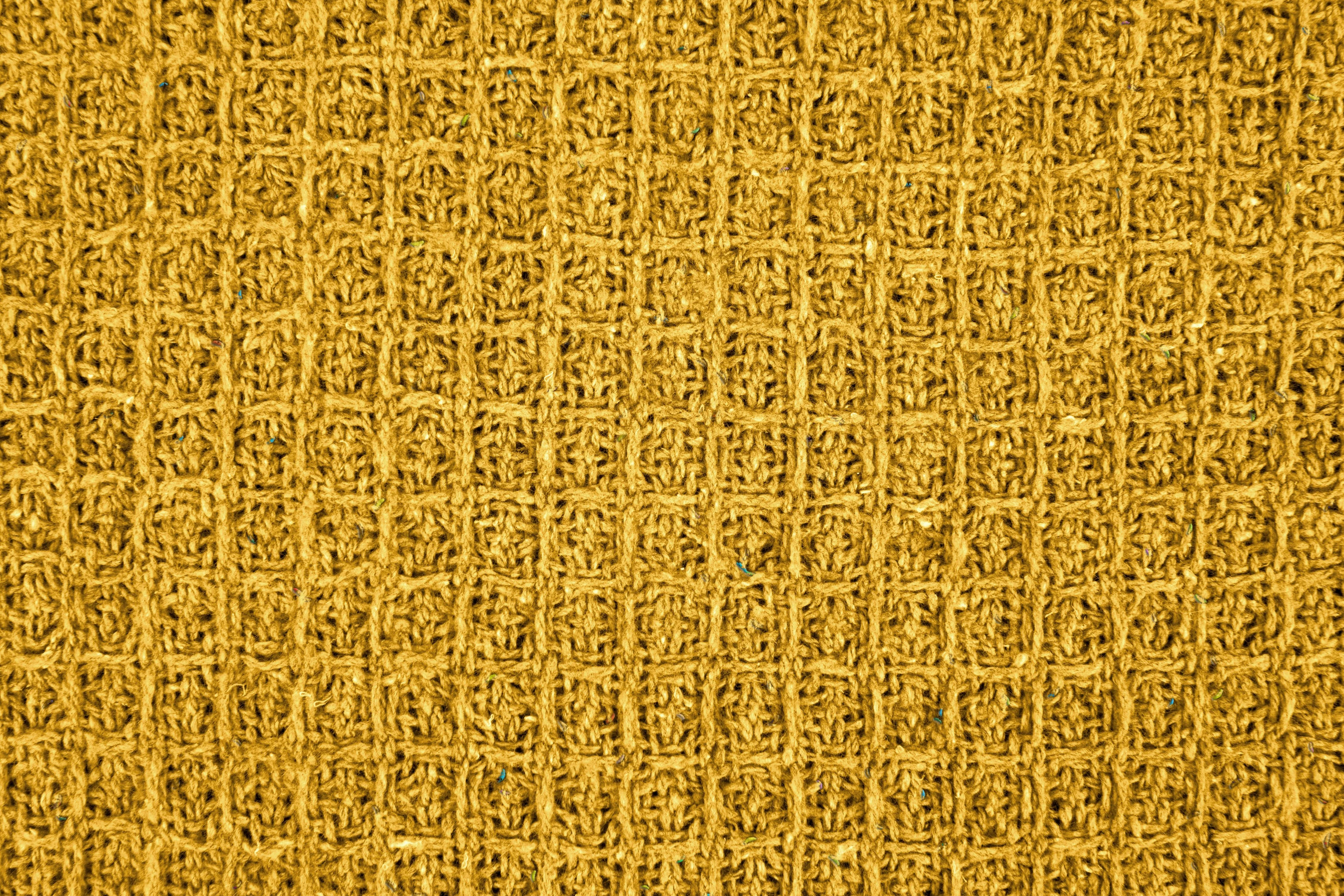Honeycomb - Recycled Cotton Throw in Ochre (50" x 60") - Image 4
