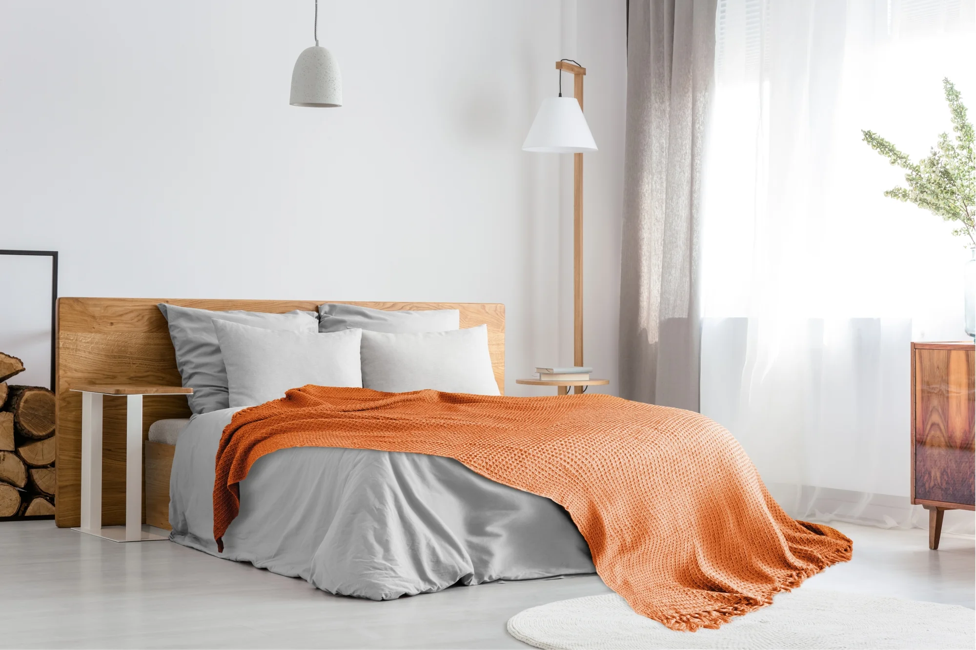 Honeycomb - Recycled Cotton Throw In Orange (70x100") - Image 6