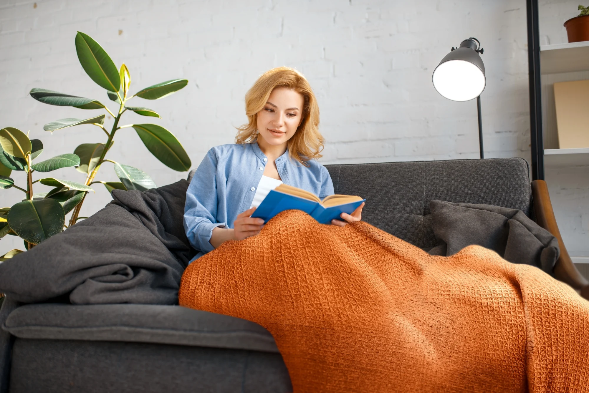 Honeycomb - Recycled Cotton Throw In Orange (70x100") - Image 7