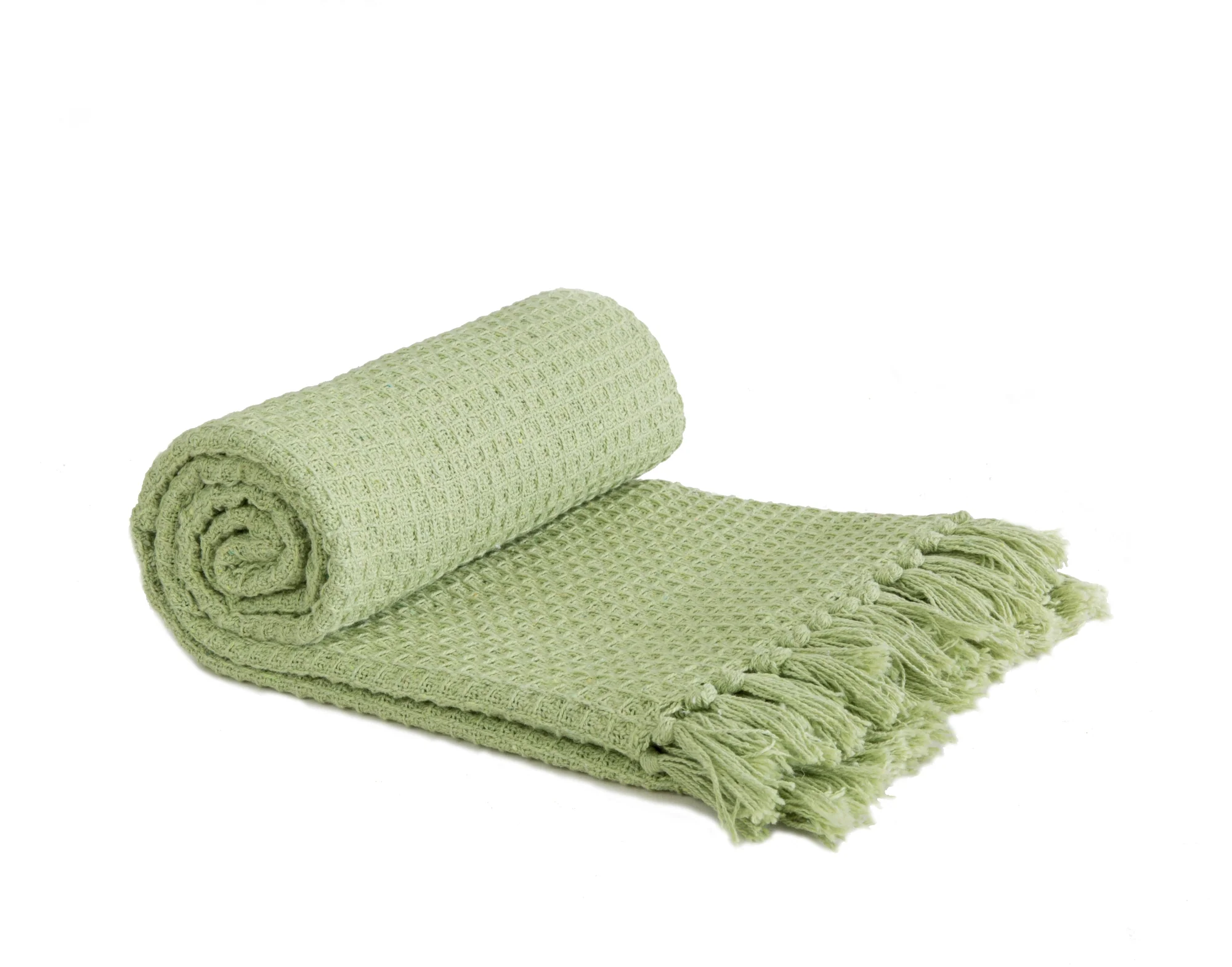 Honeycomb - Recycled Cotton Throw In Pistachio (50x60")