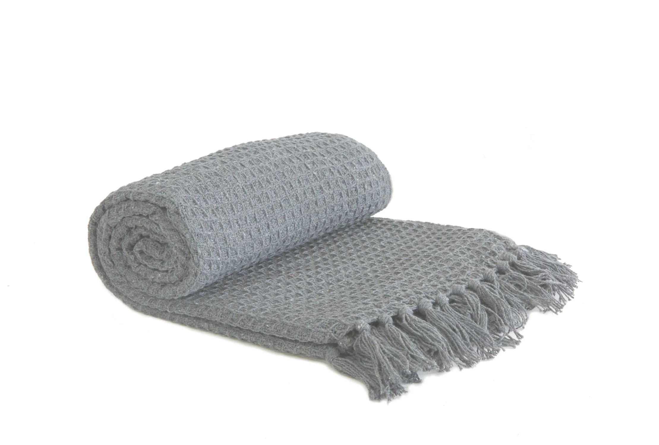 Honeycomb - Recycled Cotton Throw In Silver (90x100")