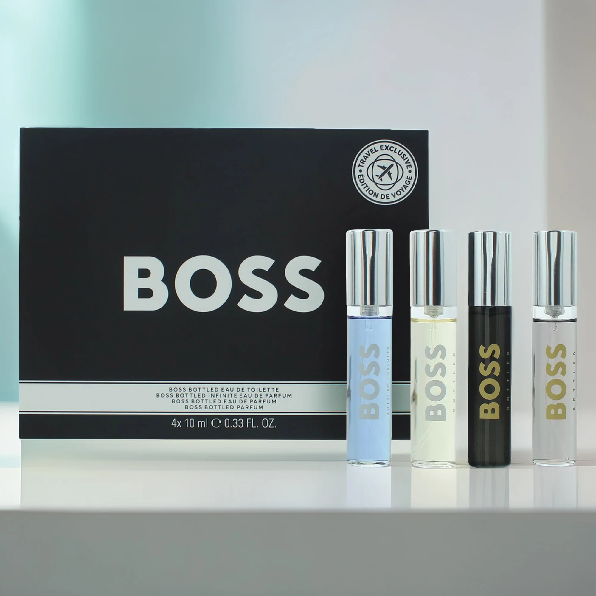 Hugo Boss Bottled 4 Piece Gift Set: EDP 10ml - EDT 10ml - Infinite EDP 10ml - Parfum 10ml - Image 3