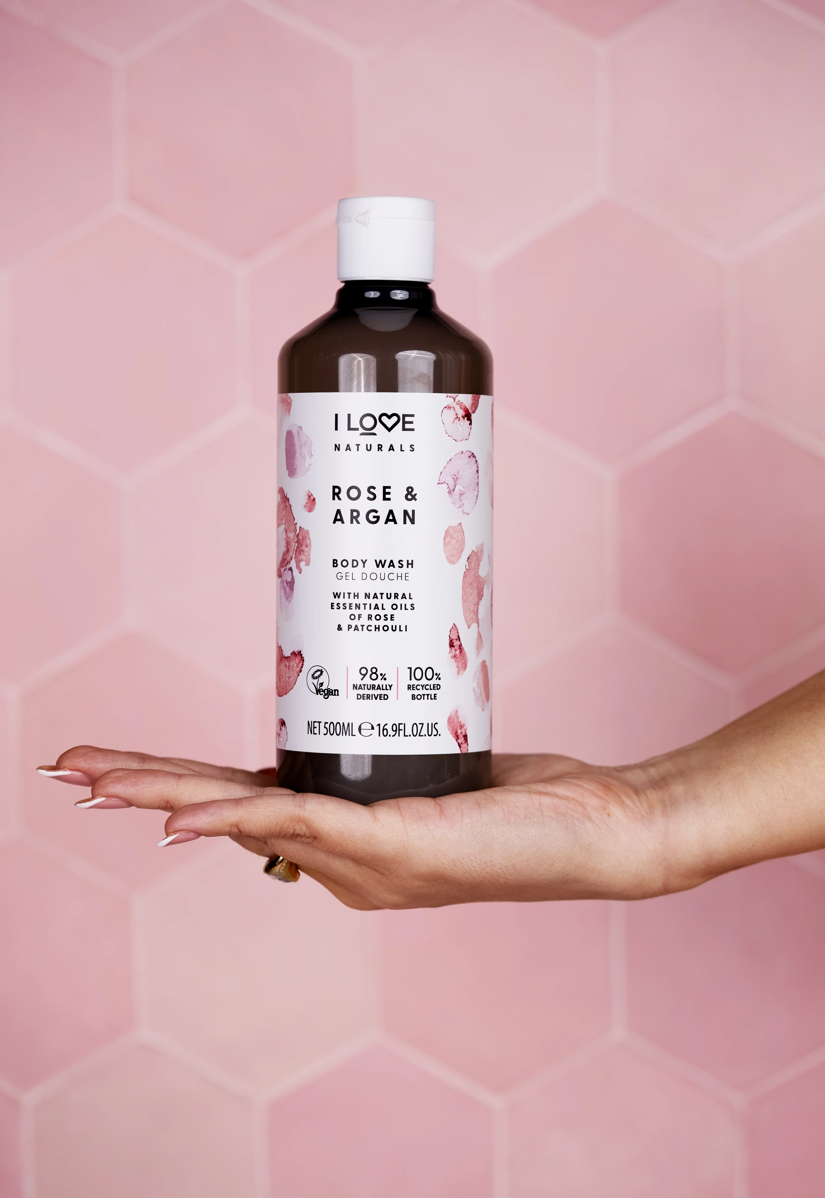 I Love Naturals Body Wash Rose & Argan 500ml - Image 4