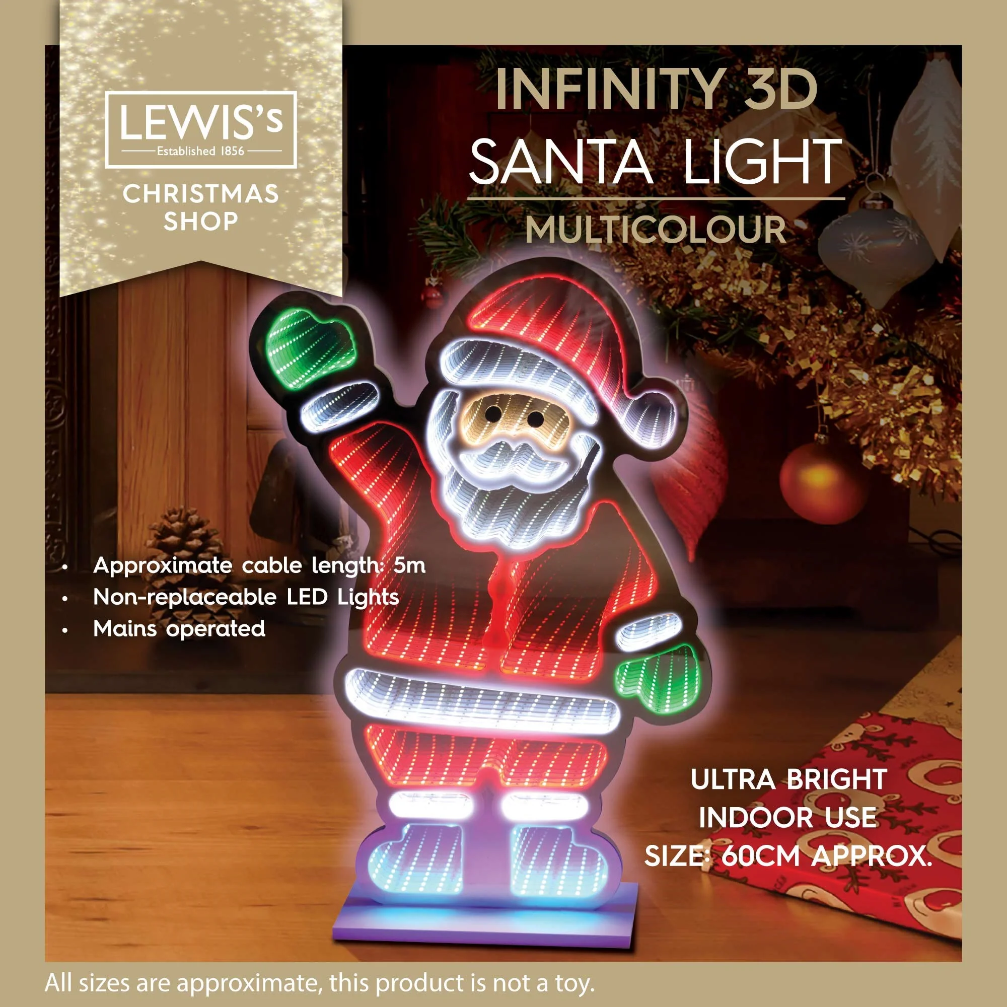 Infinity 3D Santa Light - 60cm - Image 3