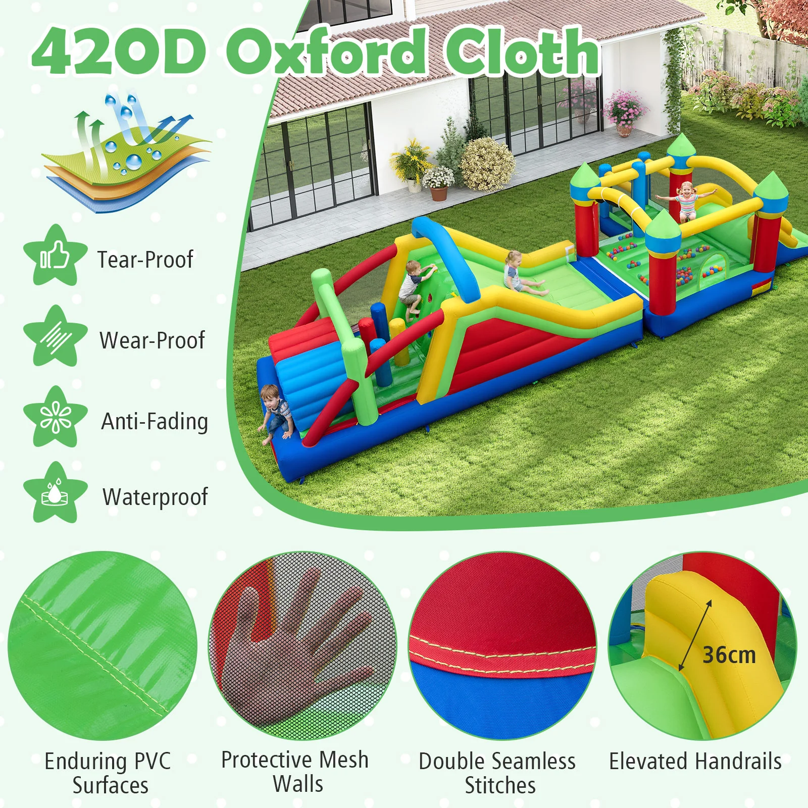 Inflatable Bounce Castle With Jumping House And Crawling Tunnels (Without Blower) - Image 8
