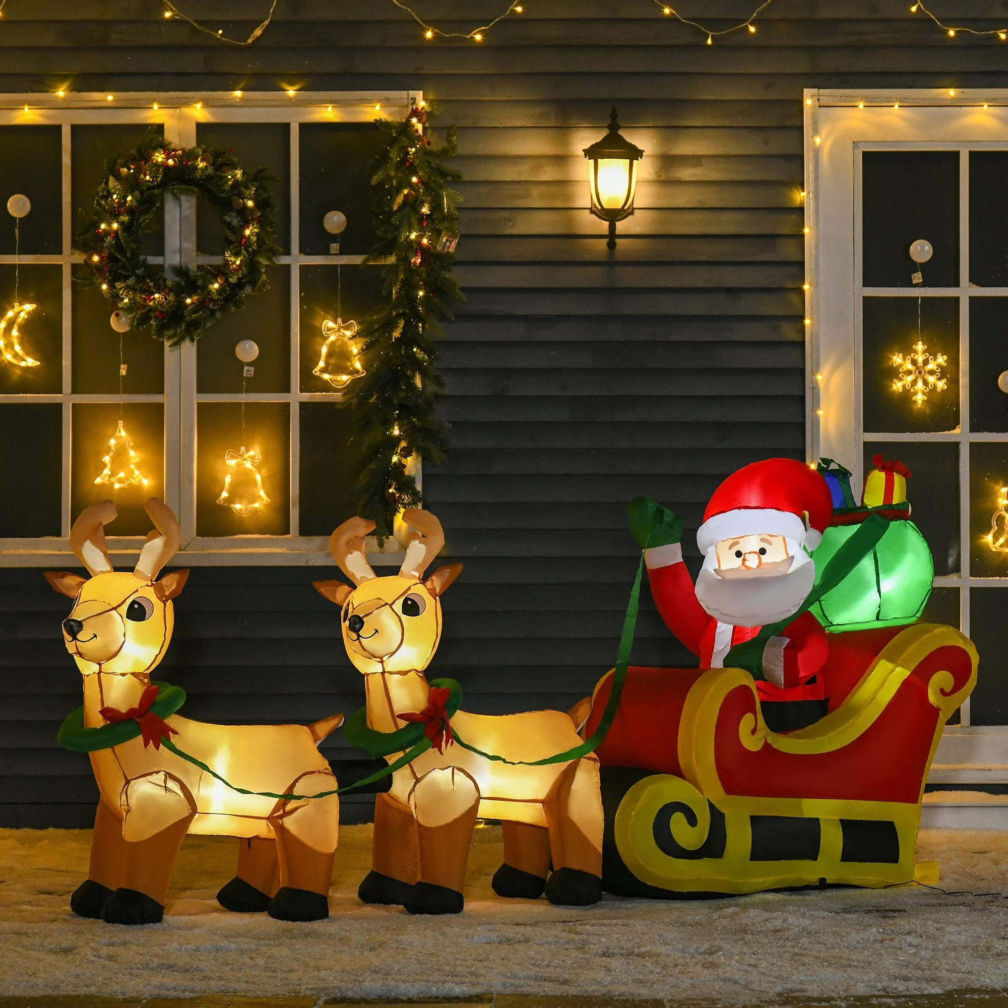 HOMCOM Inflatable Santa Claus On Sleigh - Image 2