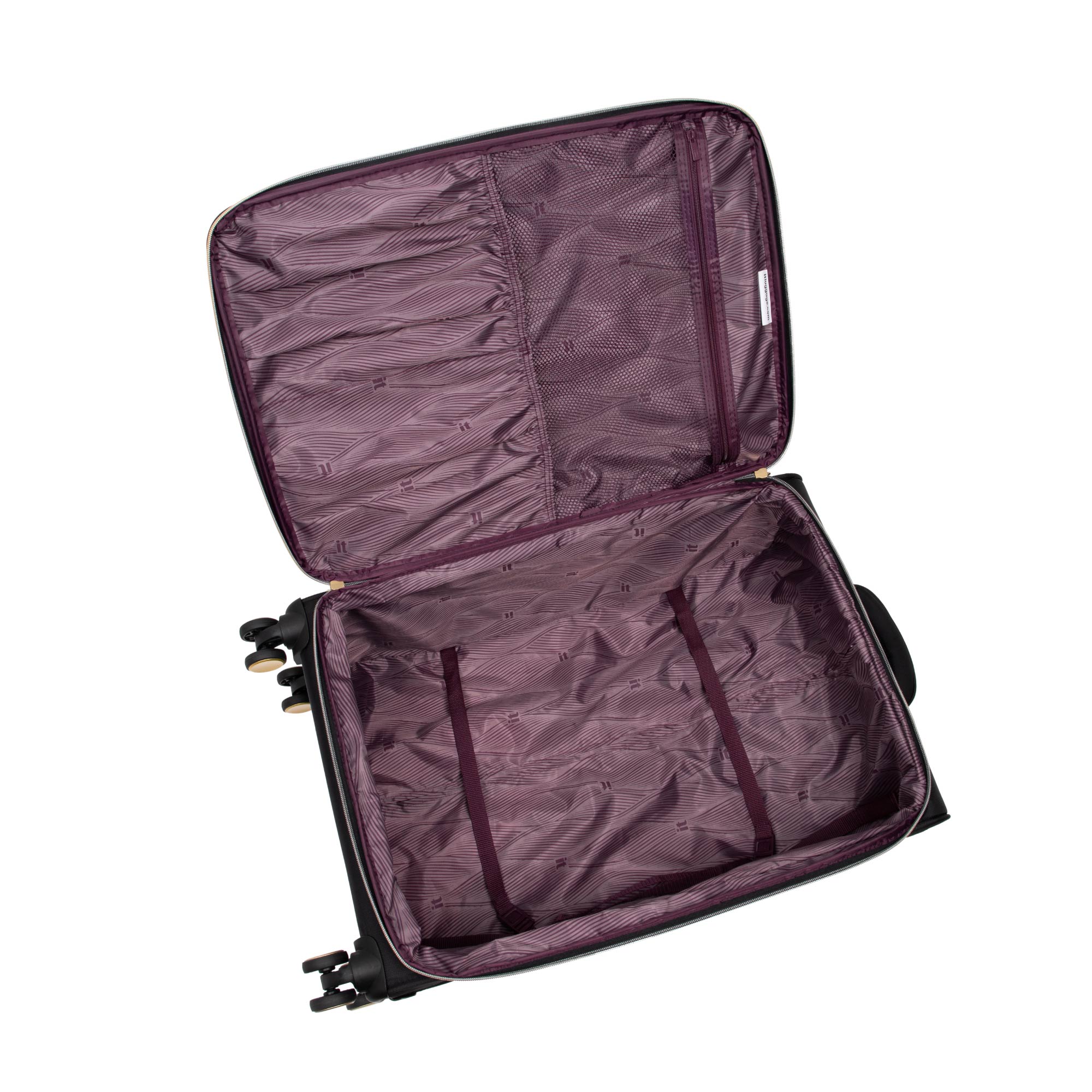 IT Luggage Plentitude II EVA Lightweight Suitcase - Cabin, Medium & Large Soft Shell Luggage - Black & Gold - Image 7