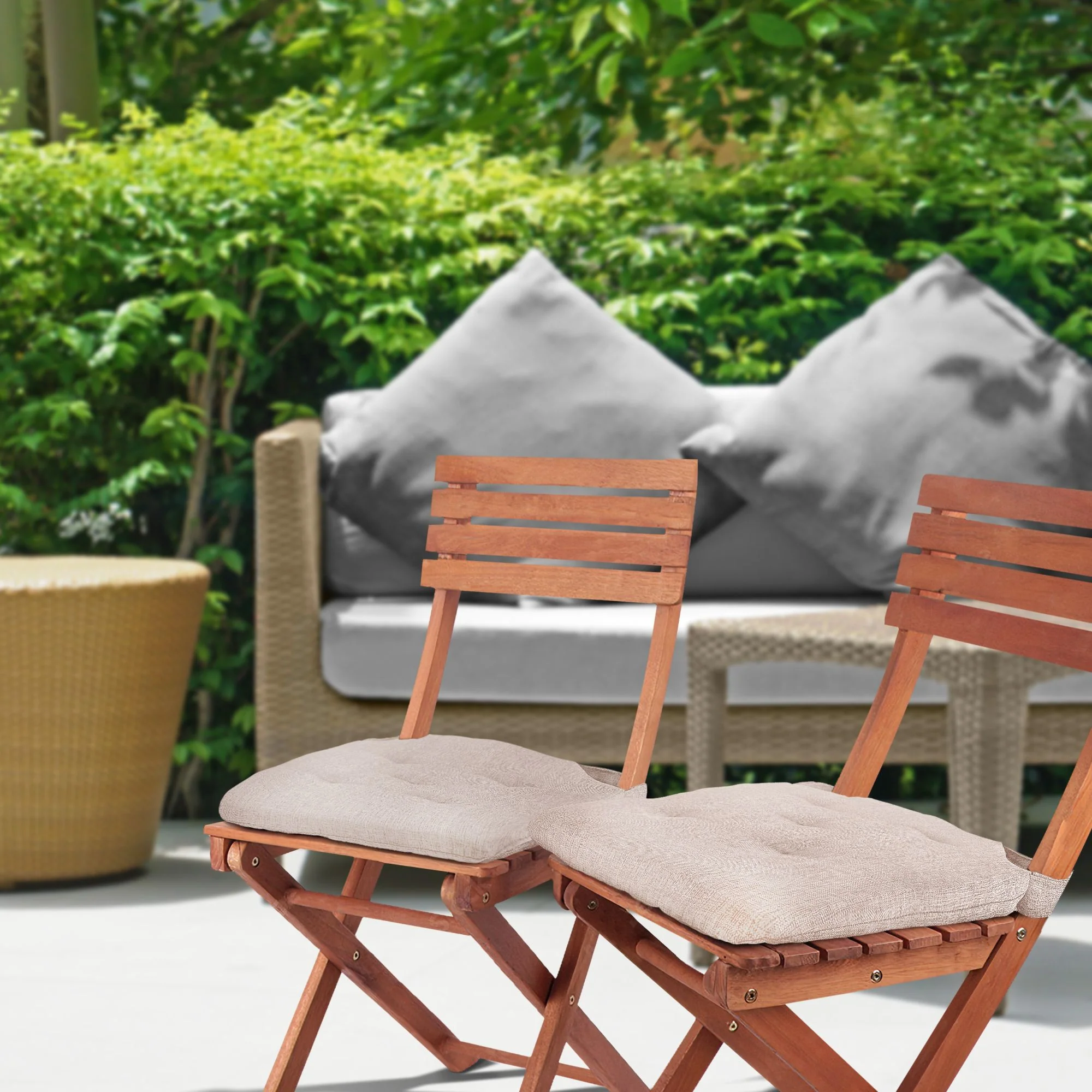 Jardin Waterproof Indoor/Outdoor Seat Pad In Natural - Image 2
