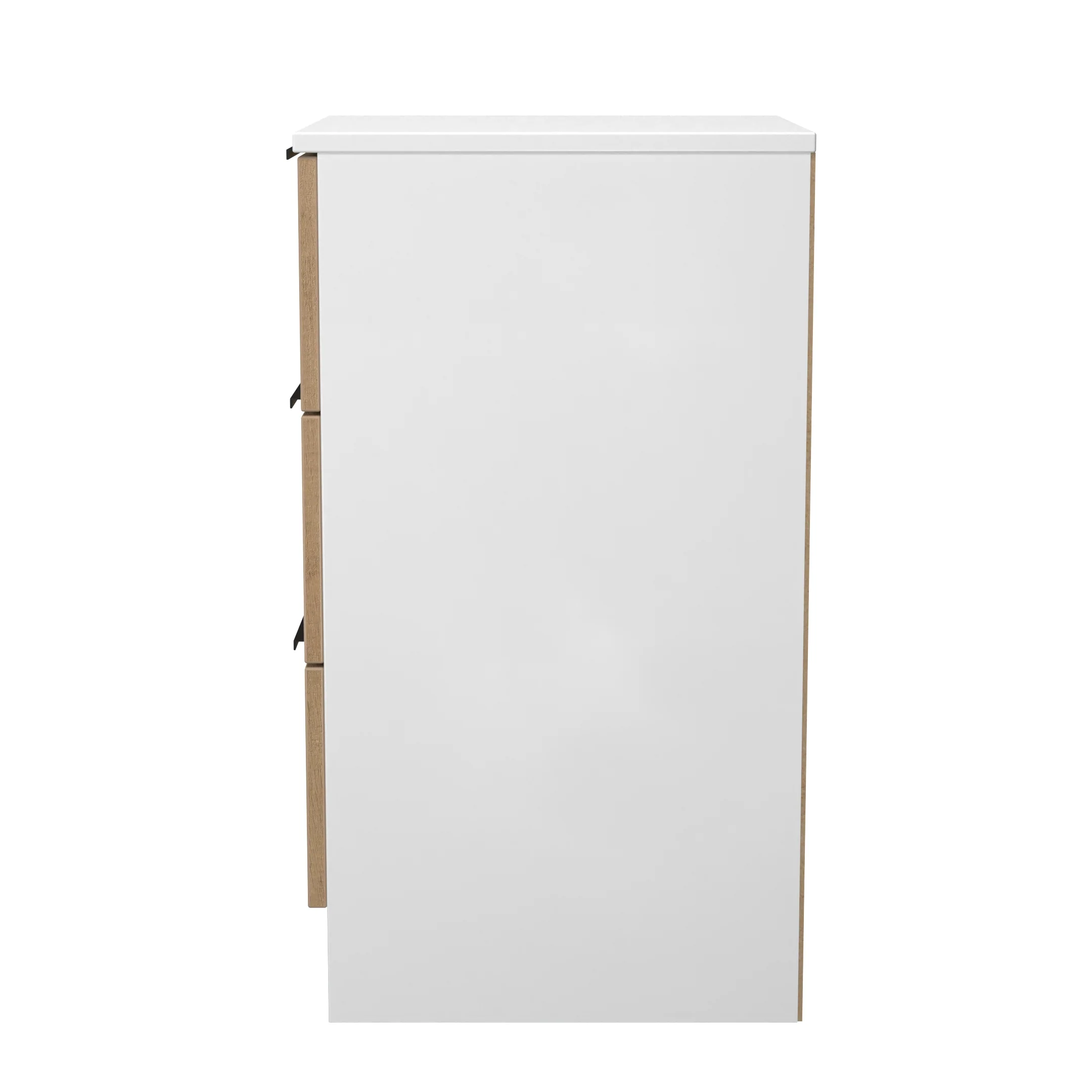 Java 3 Drawer Bedside in Slatted Effect / White - Ready Assembled - Image 2
