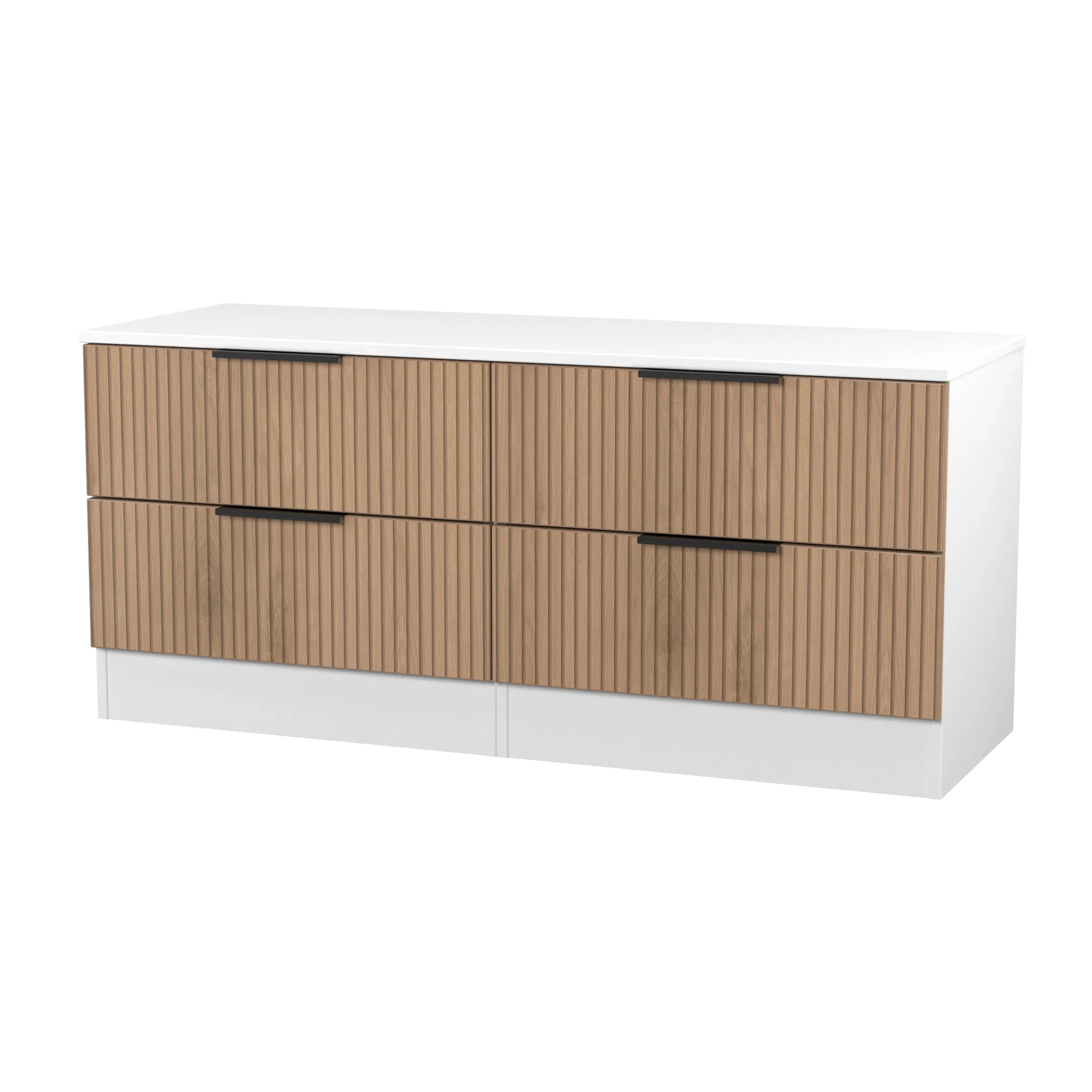 Java 4 Drawer Bed Box in Slatted Effect / White - Ready Assembled - Image 3
