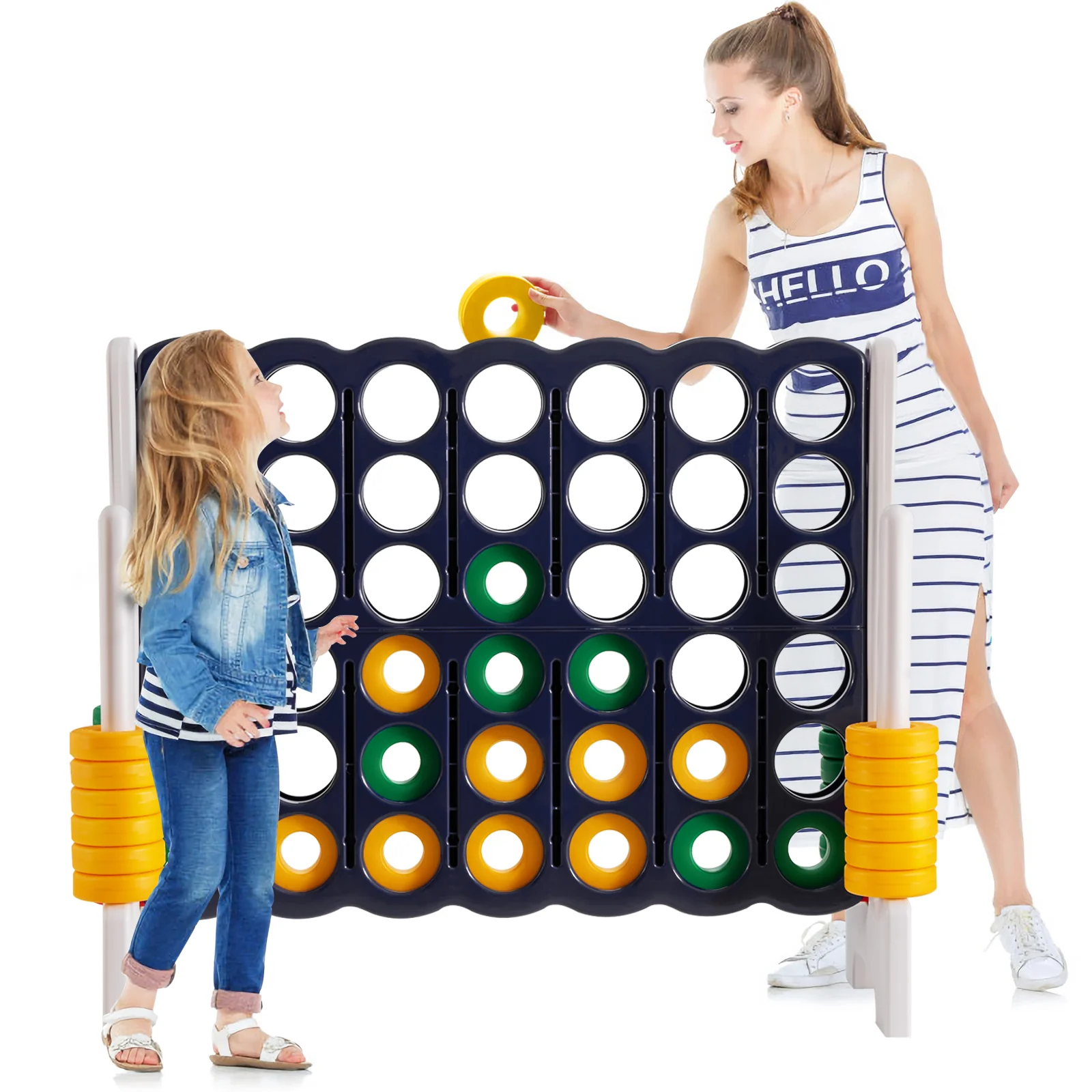 Jumbo 4-to-Score Giant Game Set with 42 Jumbo Rings and Quick-Release Slider - Image 6
