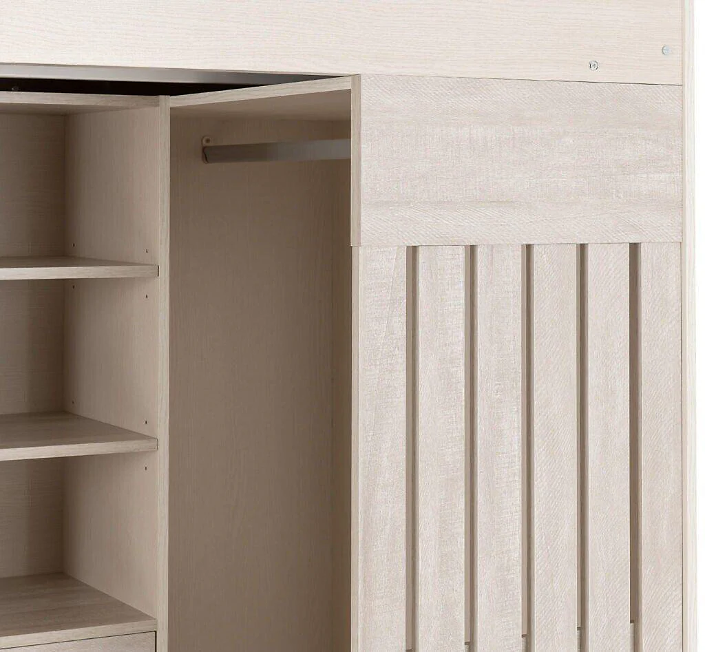 Luna Children's High Sleeper Bed, White & Grey - Image 8