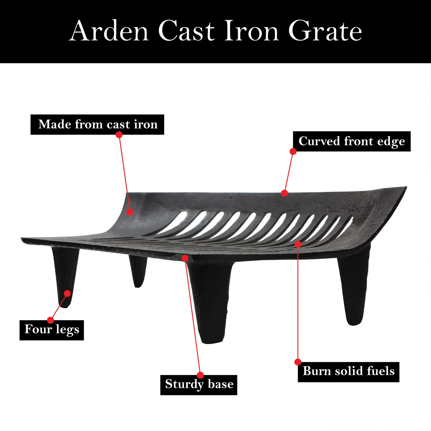 JVL Chiltern Fireside Log Coal Fire Grate - Image 7