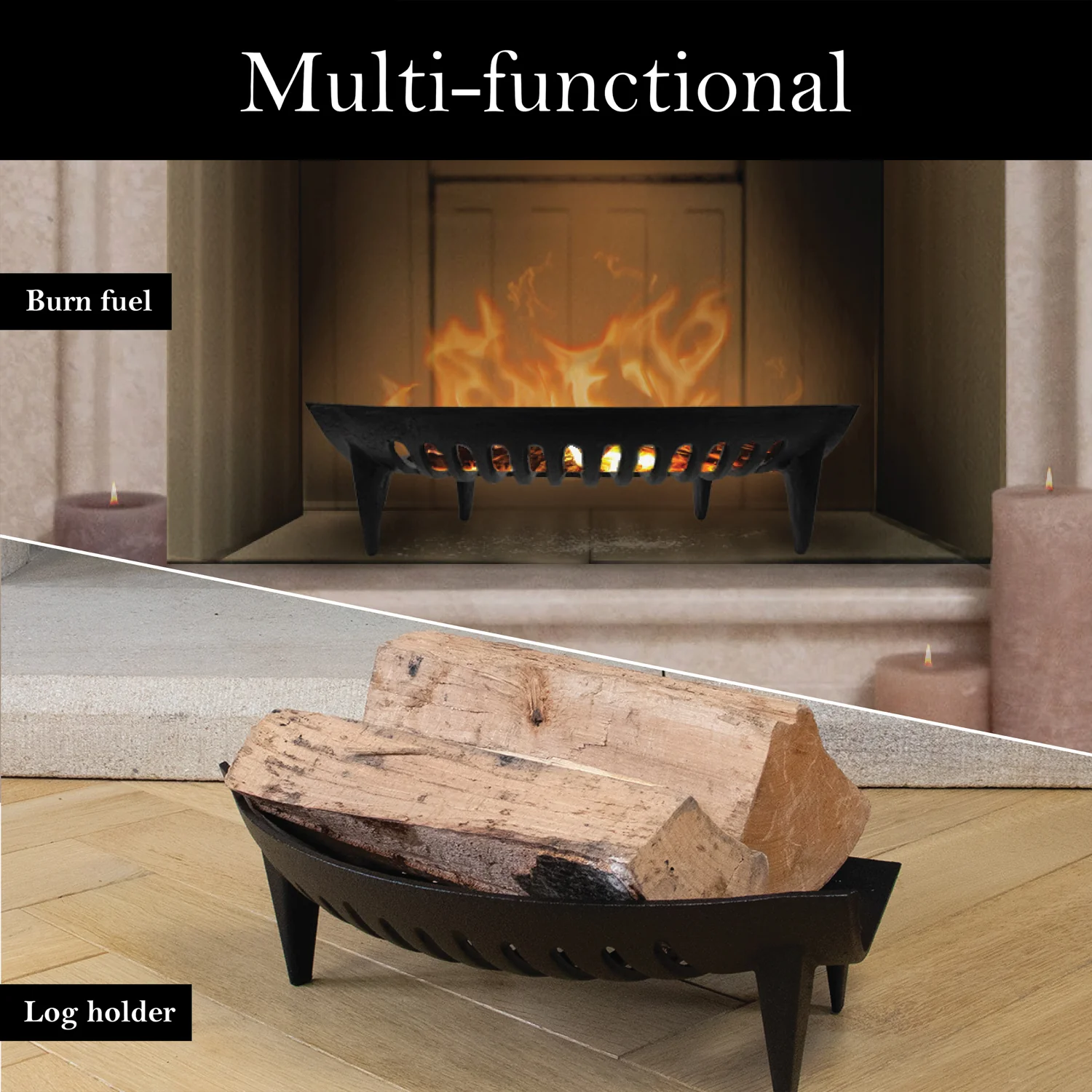 JVL Chiltern Fireside Log Coal Fire Grate - Image 8