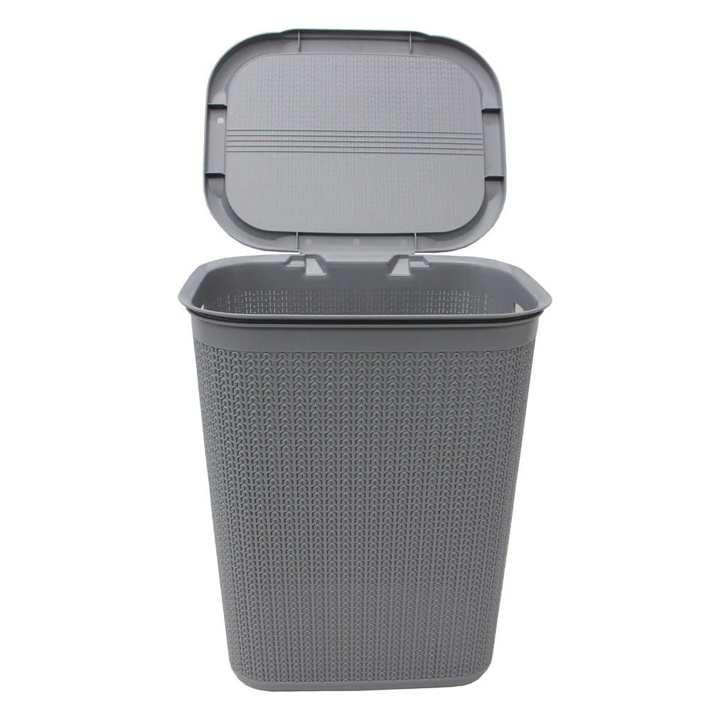 JVL Loop 50L Plastic Laundry Linen Basket, Grey - Image 2