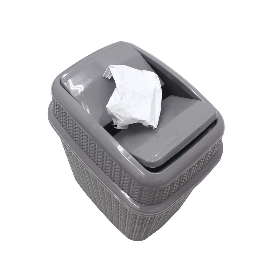 JVL Loop Toilet Brush And Lidded Bin Bathroom Set, Grey - Image 6